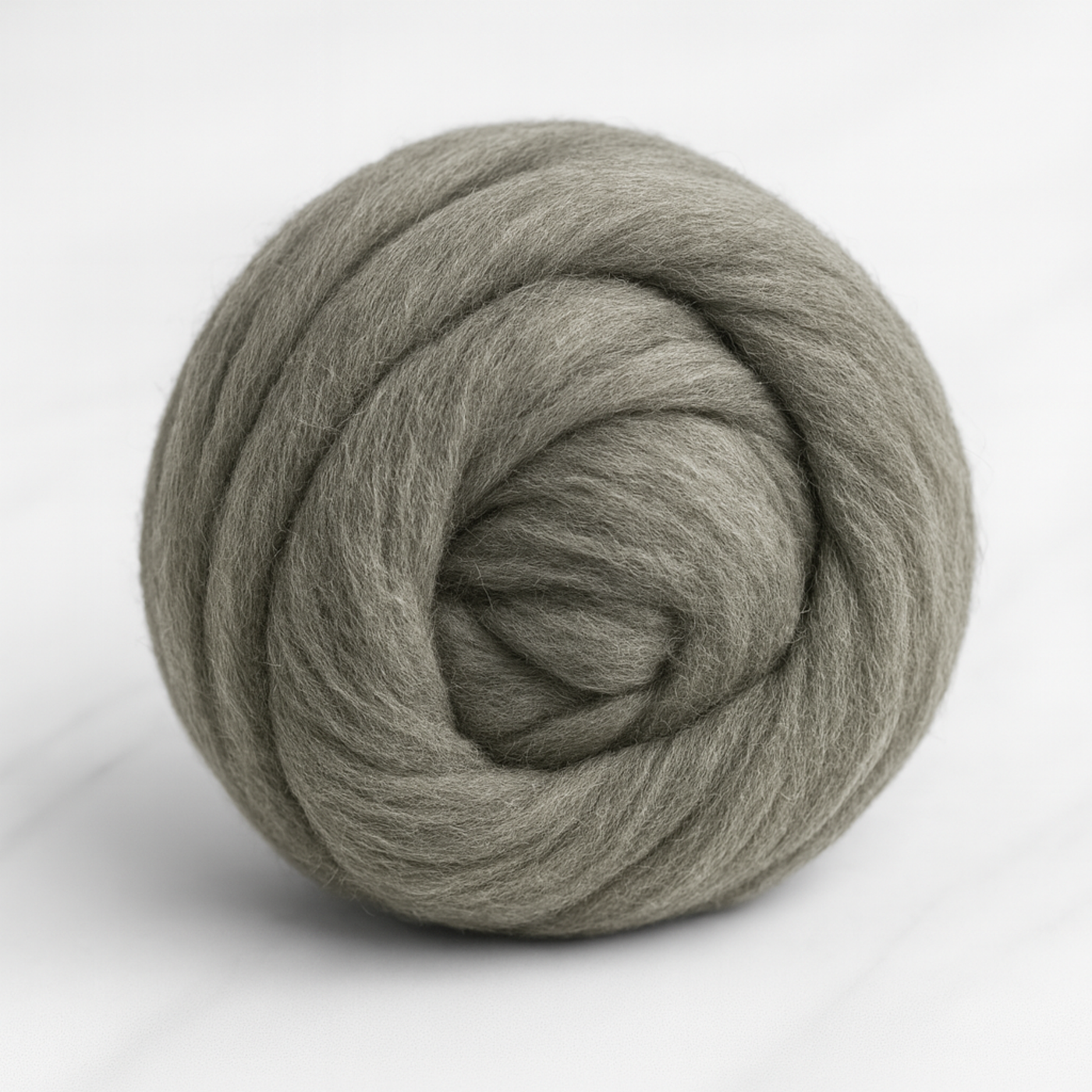 Natural gray Corriedale wool roving top coiled—1 lb (16 oz) undyed, cleaned and combed core wool for spinning, weaving, and felting.