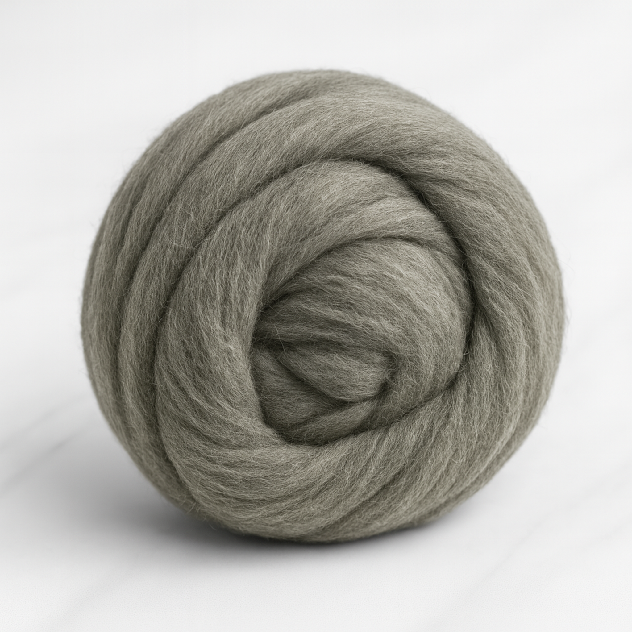 Natural gray Corriedale wool roving top coiled—1 lb (16 oz) undyed, cleaned and combed core wool for spinning, weaving, and felting.