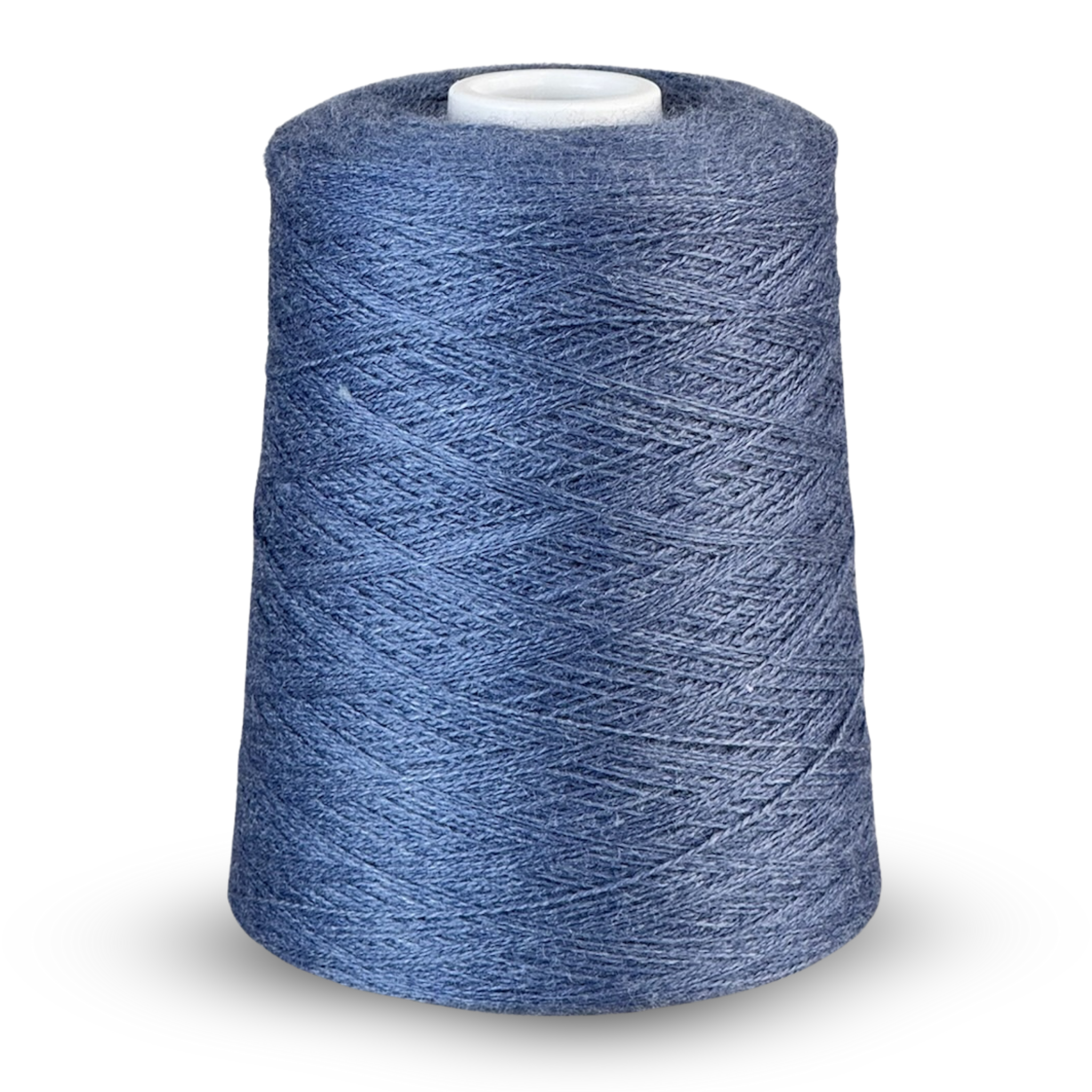 Zephira 2/18 wool-silk lace cone in Blueberry; denim-toned blue with subtle glow, 1 lb (~5,040 yd).