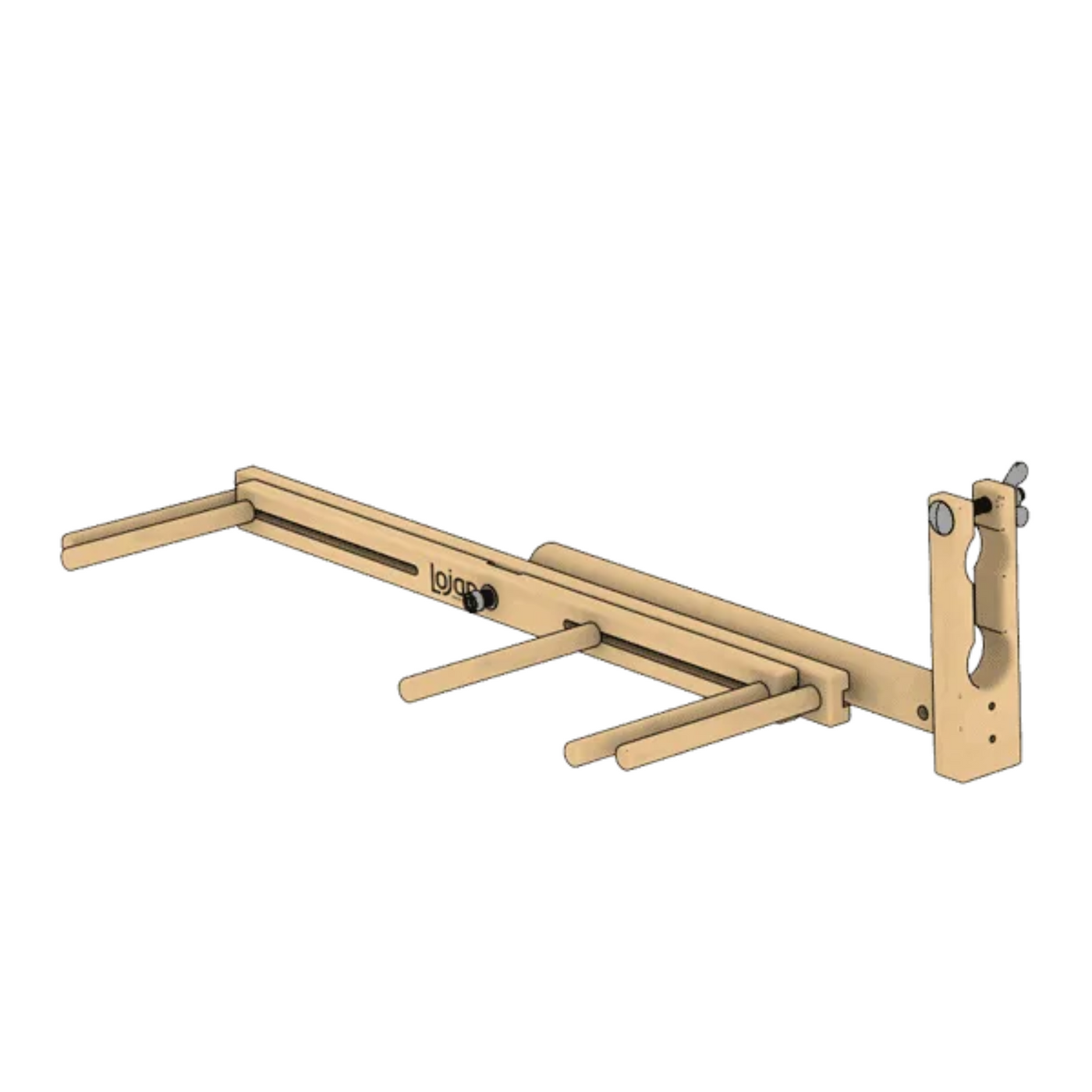 Lojan Skeinwinder mounting arm and clamp — hardware for table or wheel attachment