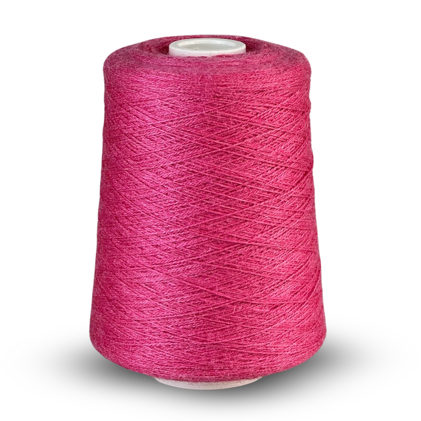 Zephira 2/18 wool-silk lace cone in Rapture Rose; lively rosy pink, subtle luster, 1 lb (~5,040 yd).