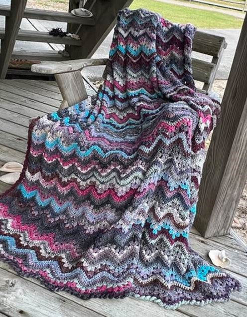 Six Day Beach House Crochet Blanket Kit in Noro Tsubame Yarn