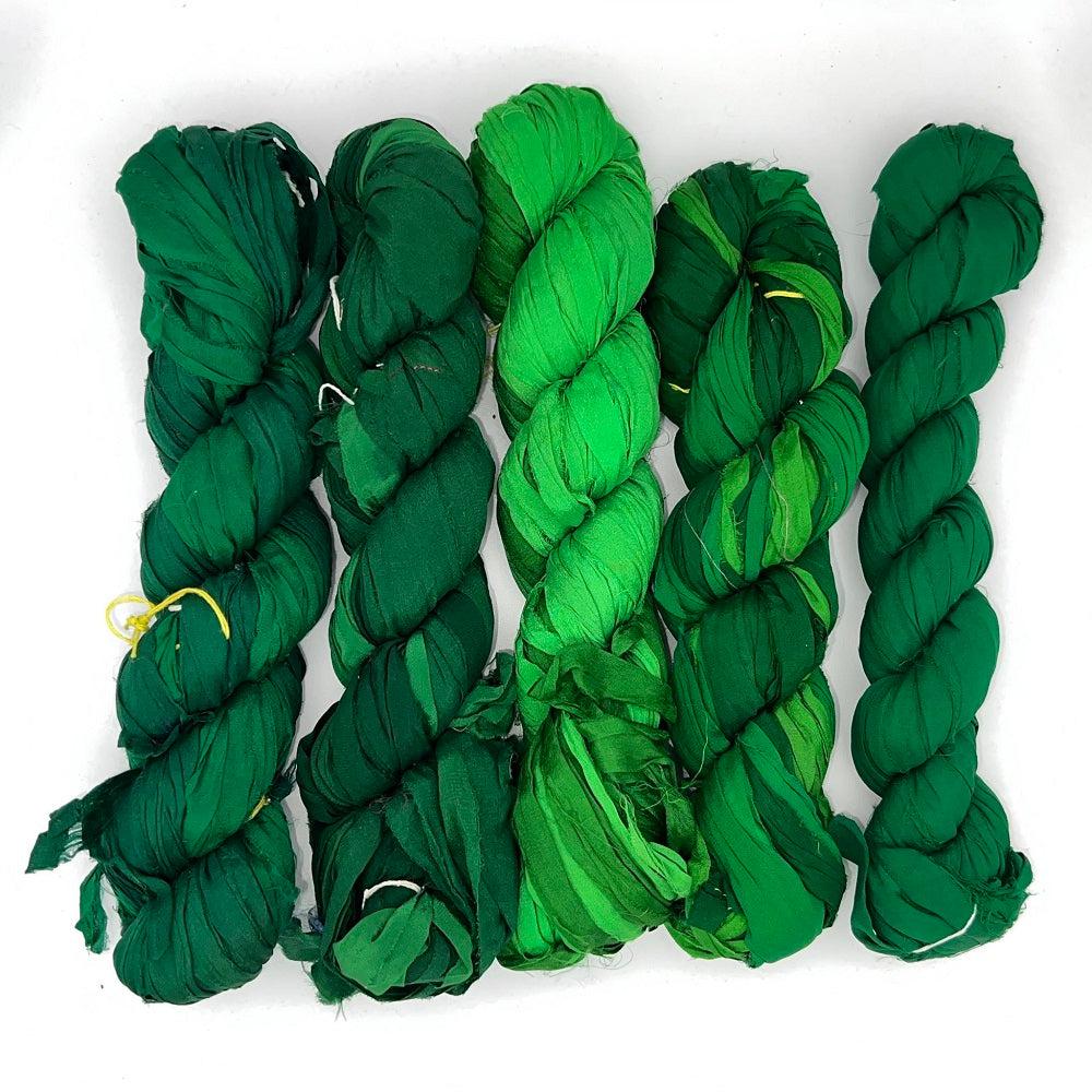 Handmade Recycled Sari Silk Chiffon Ribbon Yarn