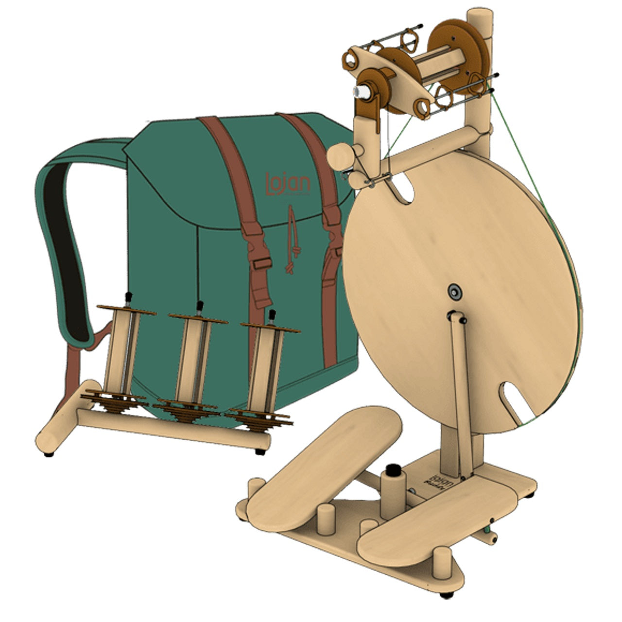 Revolution Fibers Lojan Travel Buddy Spinning Wheel Double Treadle