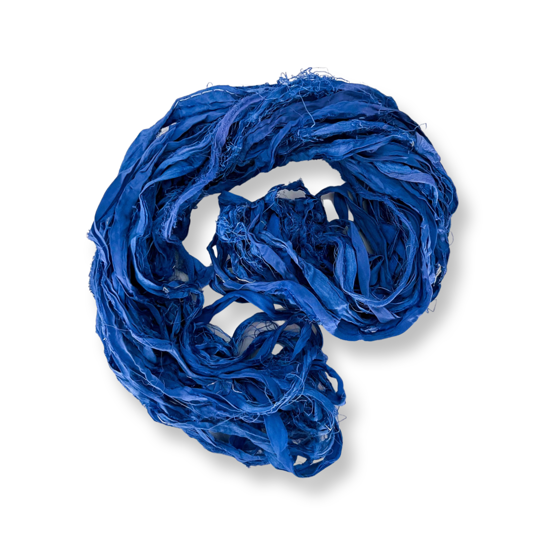 Handmade Recycled Sari Silk Chiffon Ribbon Yarn