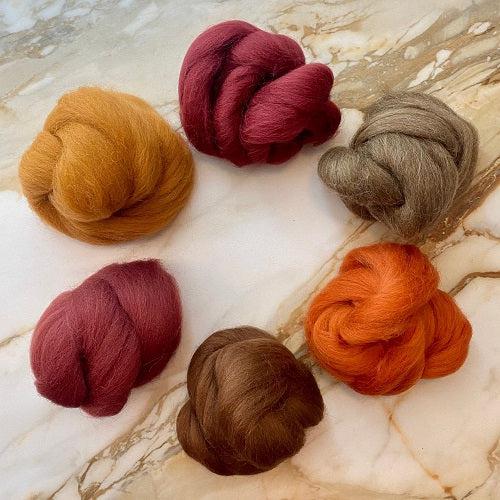 Revolution Fibers Dyed Wool Top Shetland Collection Toasted Terra Cotta