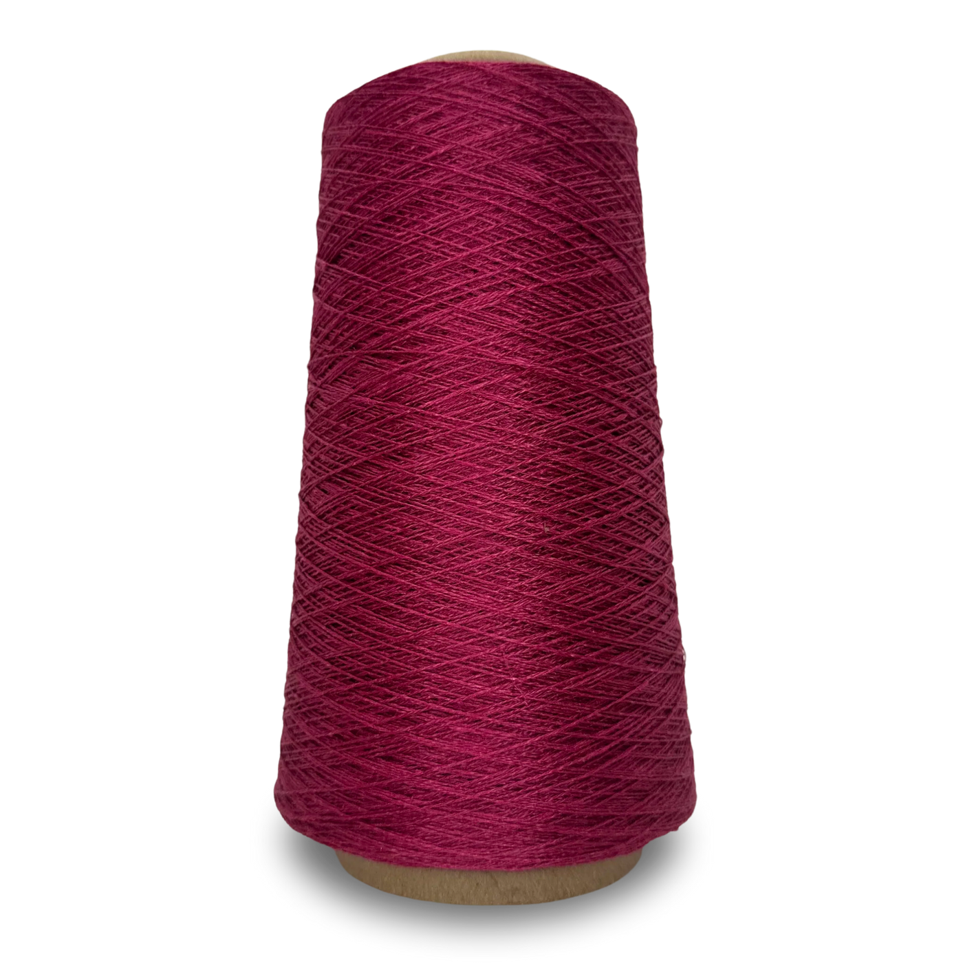 Burgundy 58 – Euroflax 14/4 Linen Yarn 8 oz Cone, sport weight wet-spun flax yarn in burgundy for knitting, weaving, or crochet projects