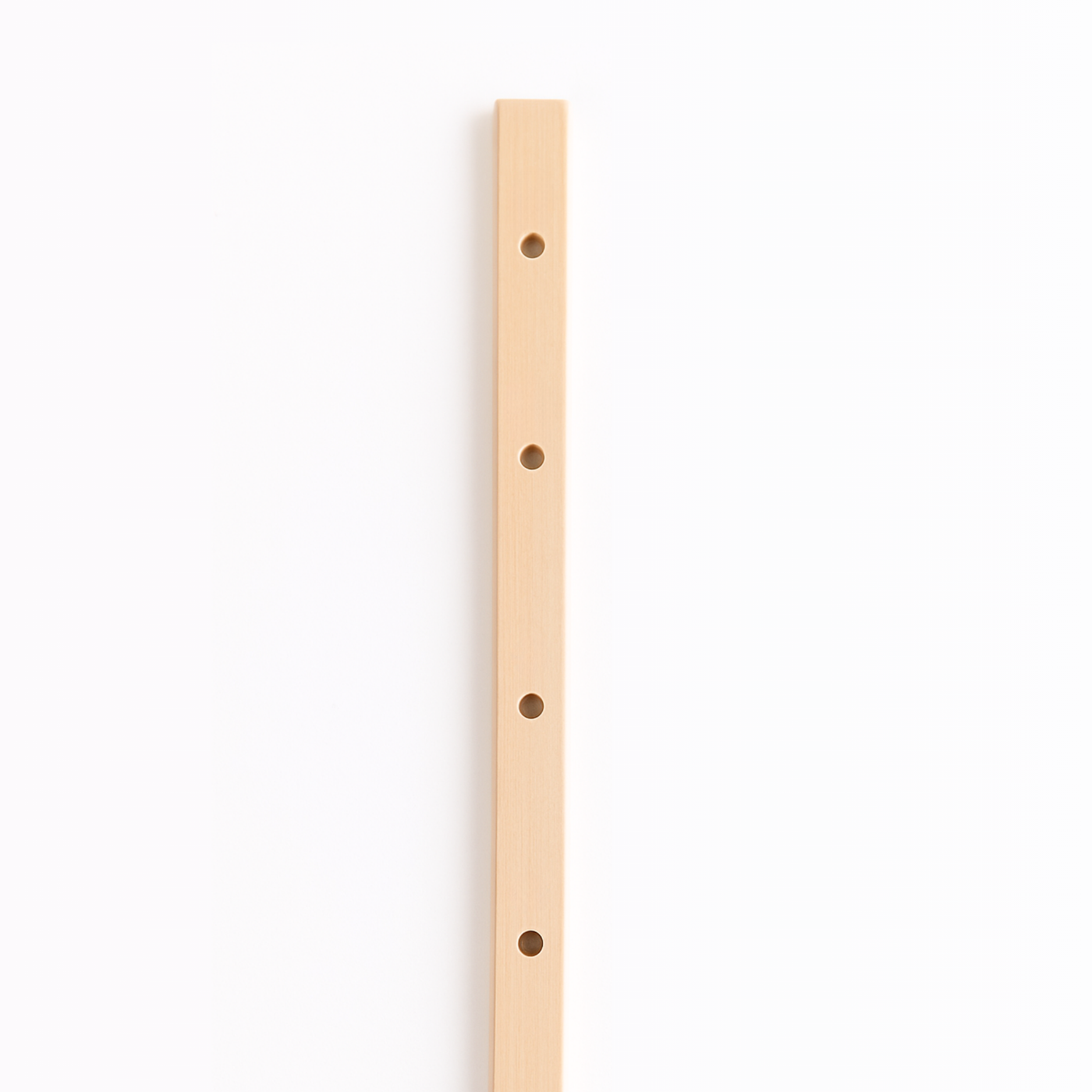 Leclerc wooden beam stick with pre-drilled holes for secure warp attachment on compact looms