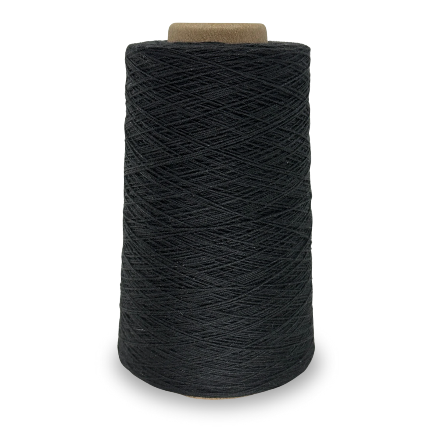 Black Lofty 8/4 Cotton Yarn Cone – 100% unmercerized cotton weaving yarn for towels, napkins, and lightweight handwoven textiles