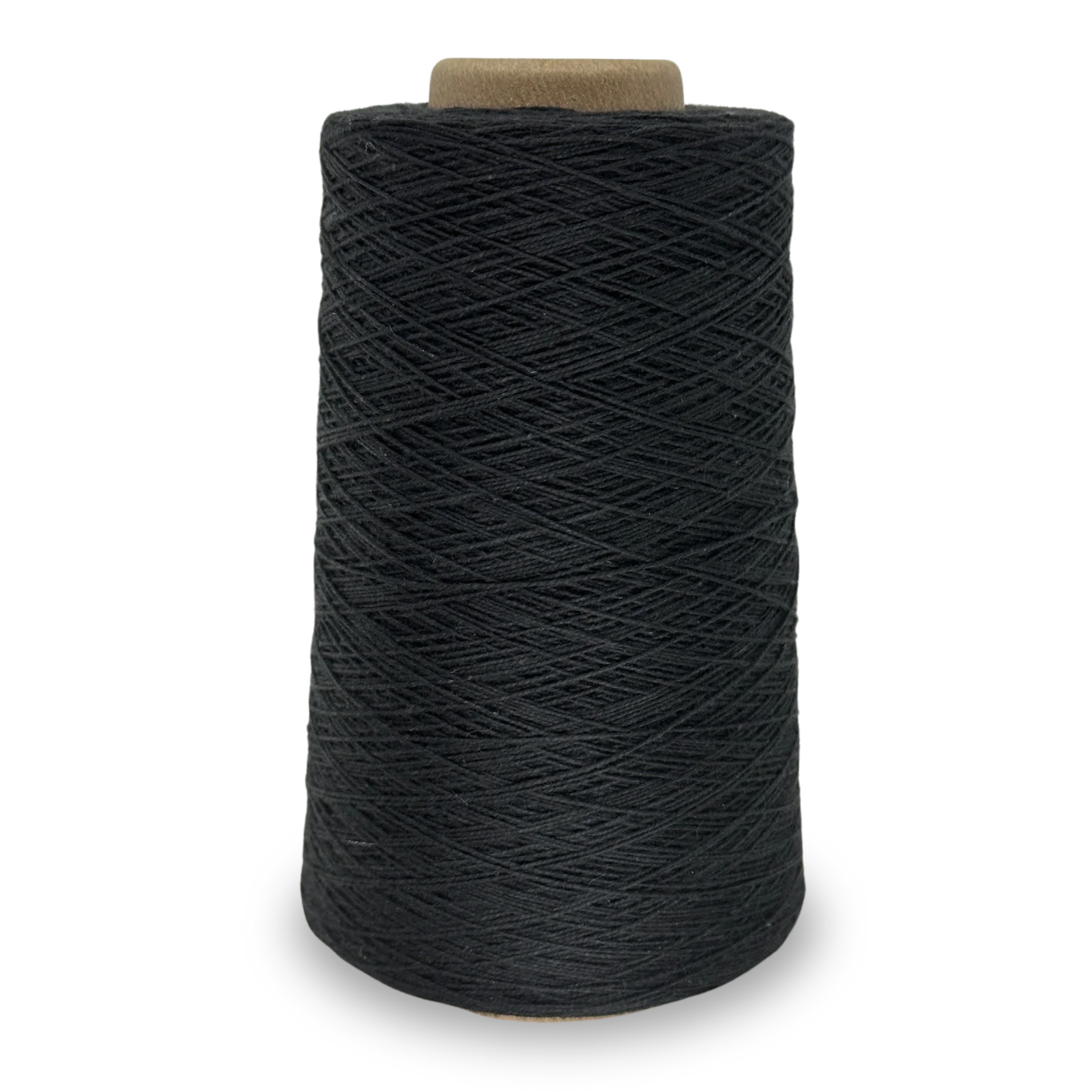 Black Lofty 8/4 Cotton Yarn Cone – 100% unmercerized cotton weaving yarn for towels, napkins, and lightweight handwoven textiles