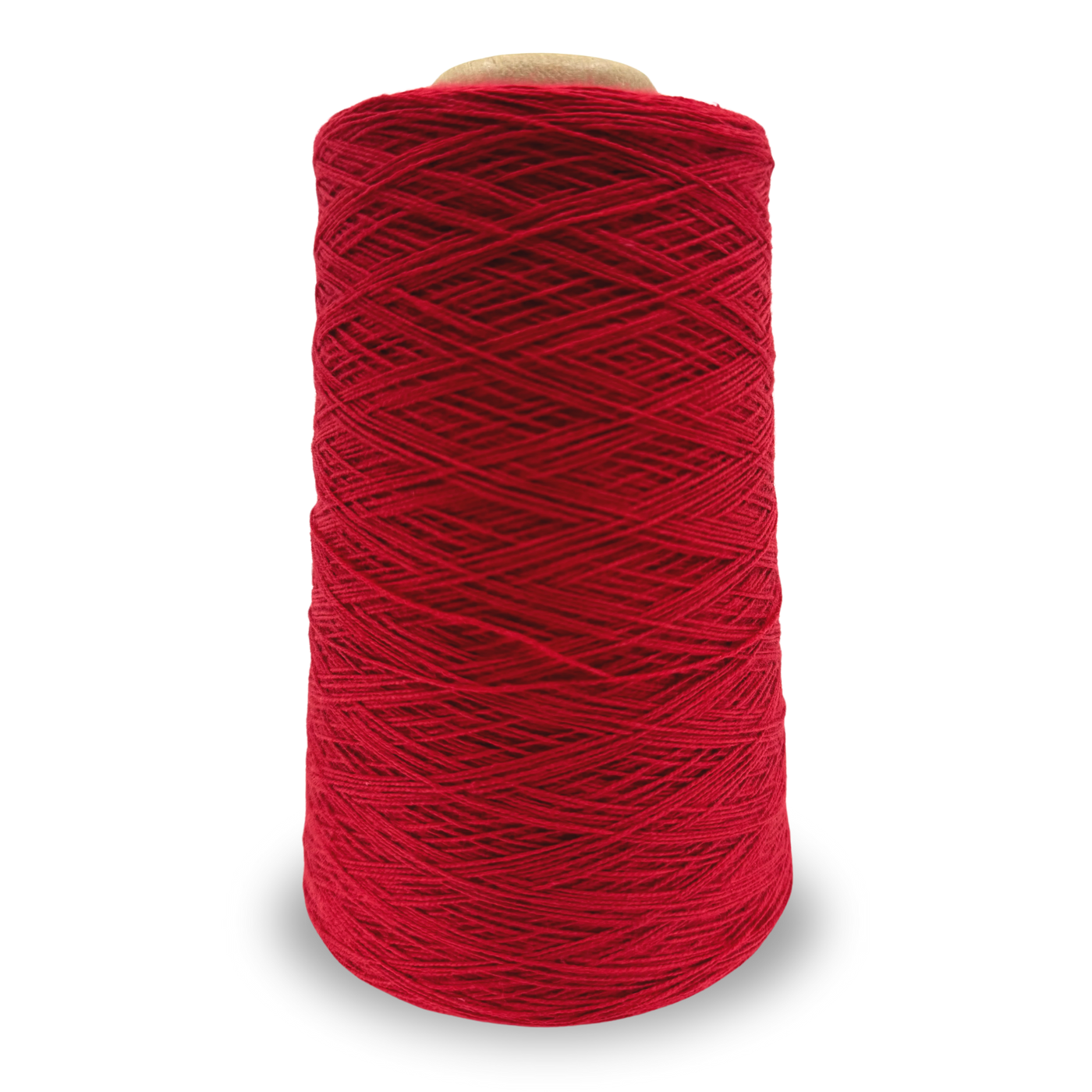 Cherry Red Lofty 8/4 Cotton Yarn Cone – 100% unmercerized cotton weaving yarn for towels, napkins, and lightweight handwoven textiles