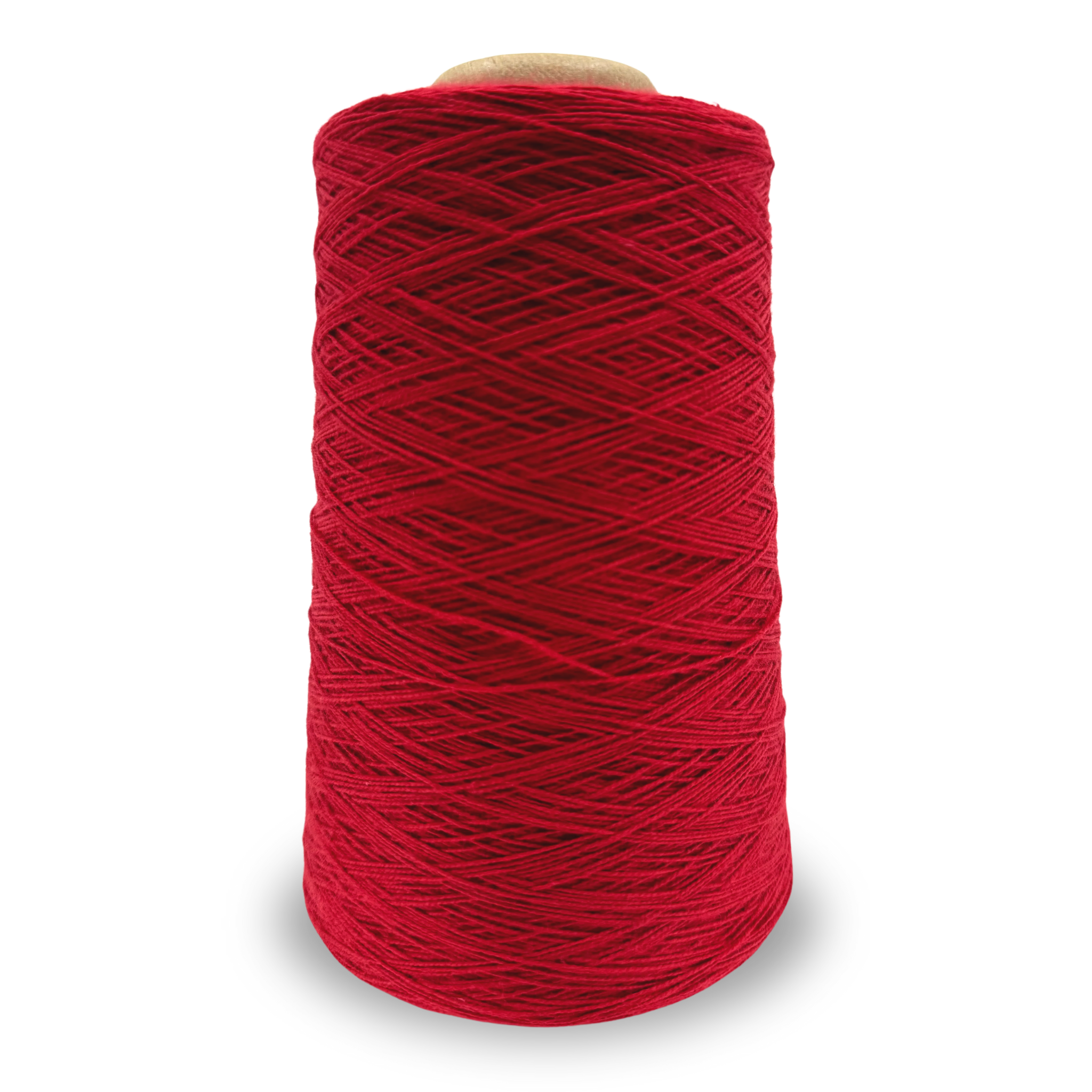 Cherry Red Lofty 8/4 Cotton Yarn Cone – 100% unmercerized cotton weaving yarn for towels, napkins, and lightweight handwoven textiles
