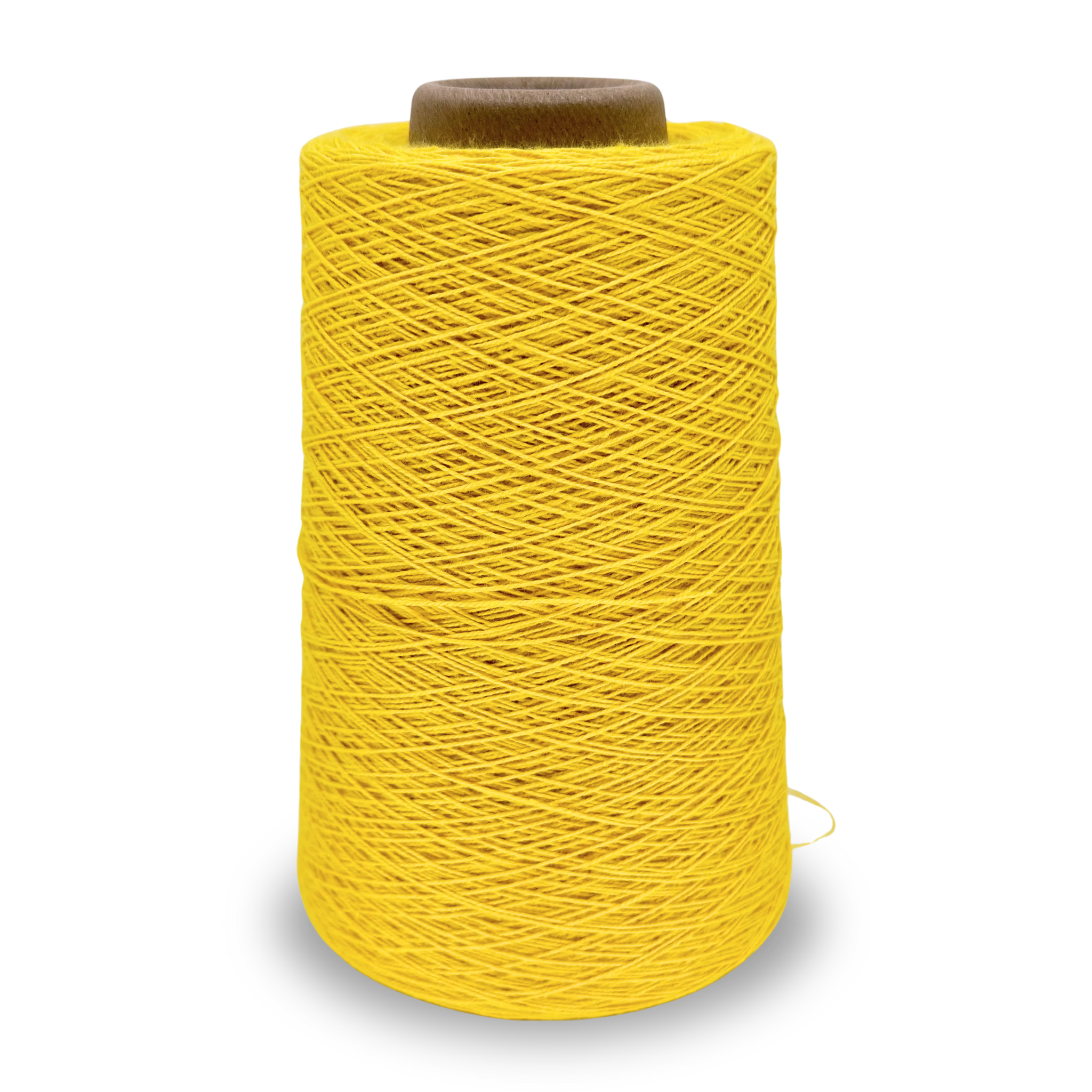 Lemon Yellow Lofty 8/4 Cotton Yarn Cone – 100% unmercerized cotton weaving yarn for towels, napkins, and lightweight handwoven textiles