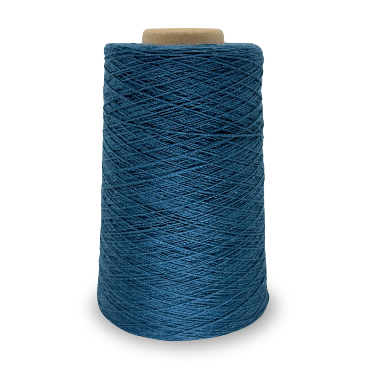Marine Blue Lofty 8/4 Cotton Yarn Cone – 100% unmercerized cotton weaving yarn for towels, napkins, and lightweight handwoven textiles