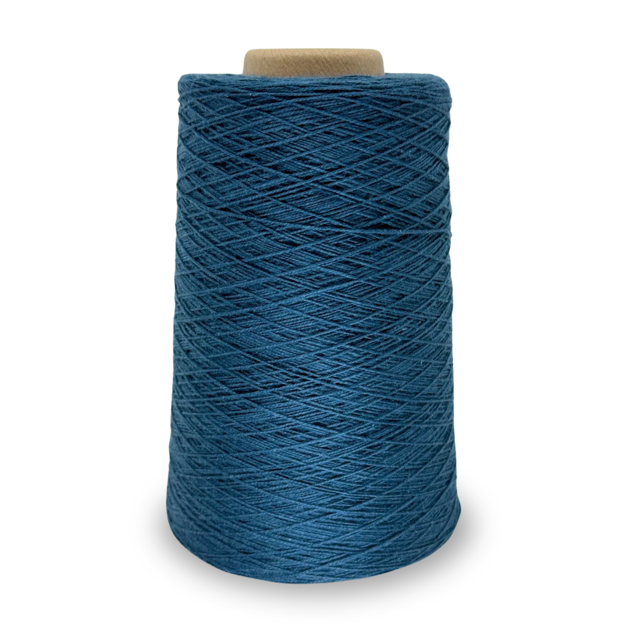 Marine Blue Lofty 8/4 Cotton Yarn Cone – 100% unmercerized cotton weaving yarn for towels, napkins, and lightweight handwoven textiles