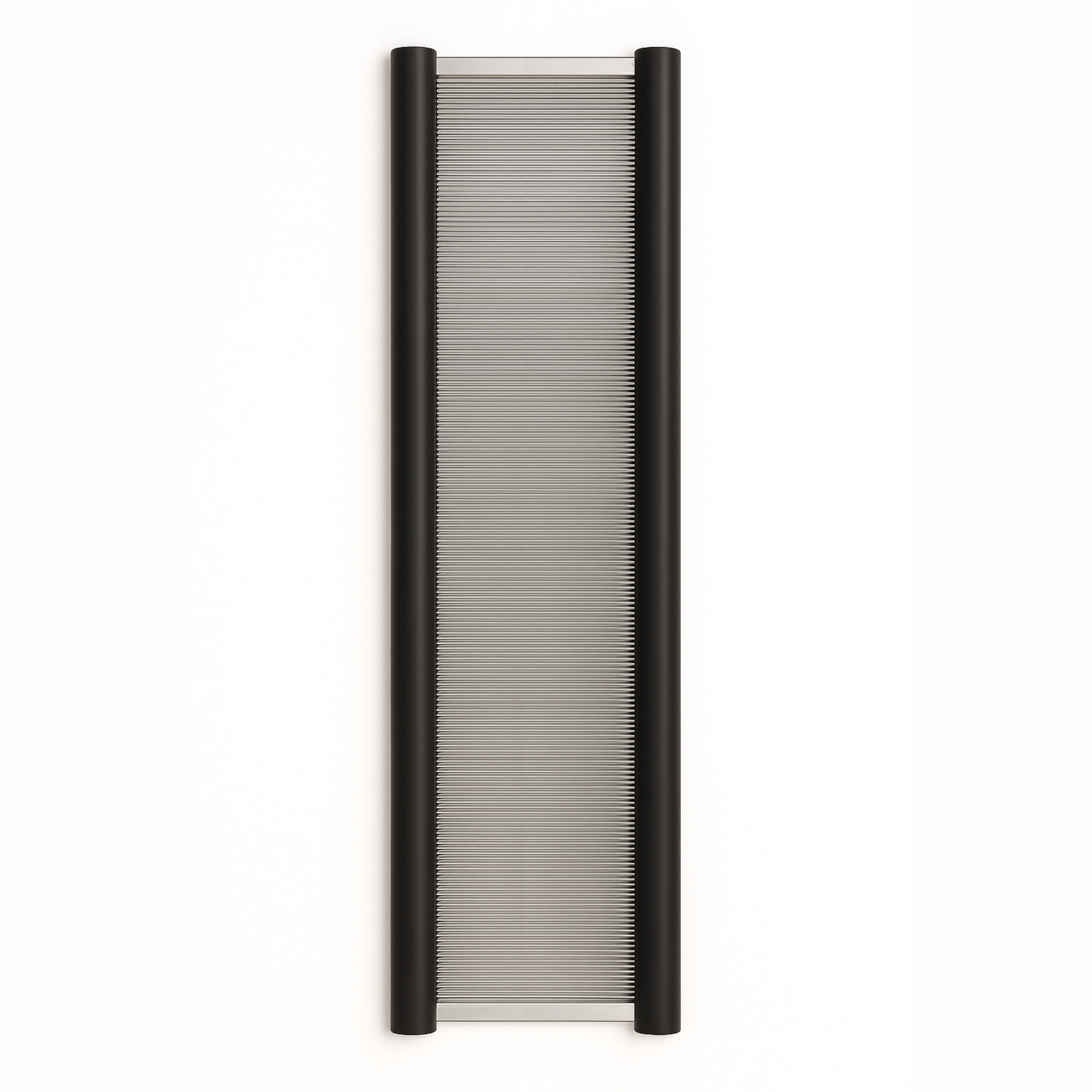 Close-up view of a Louet Imperial Stainless Steel Reed for floor looms, highlighting fine dent spacing and molded black edge for consistent warp tension and smooth beater movement.