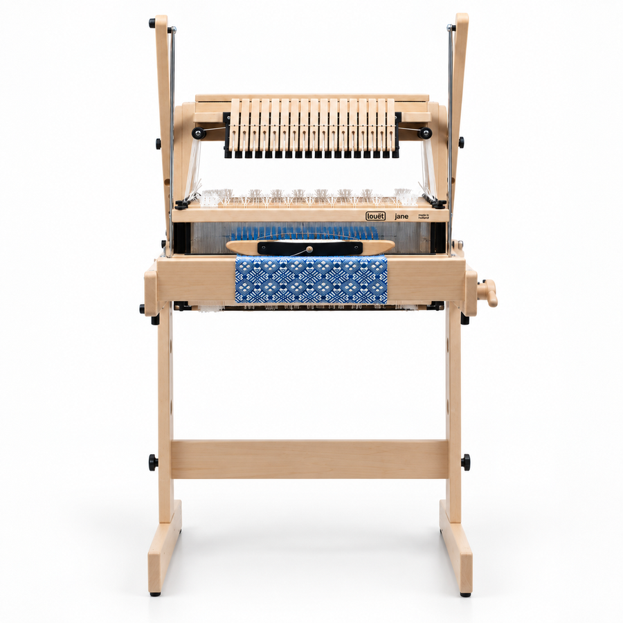 Louet jane table loom on its stand to turn it into a floor loom