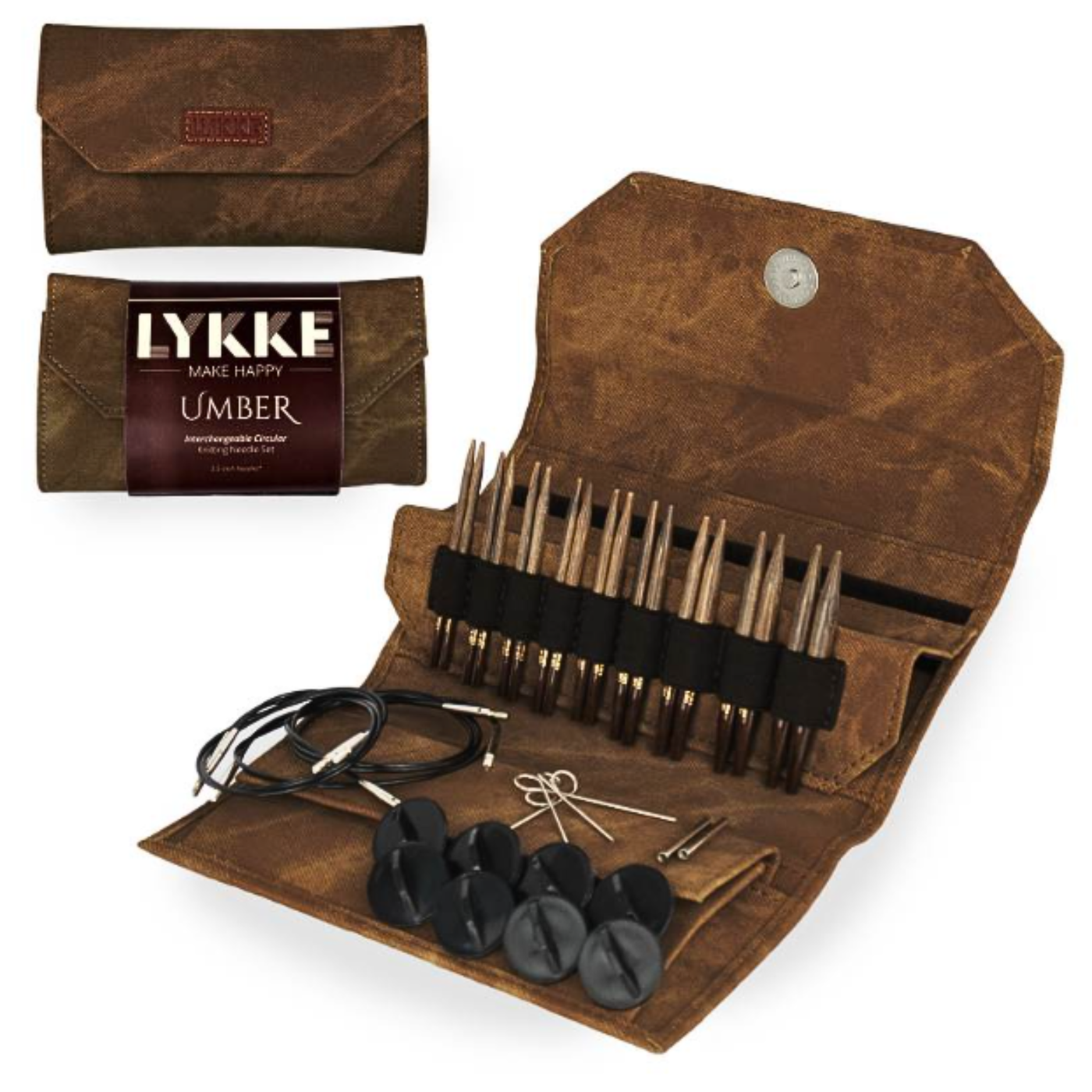 Lykke Umber 3.5" Interchangeable Circular Needle Set | With Umber Denim Carrying Case