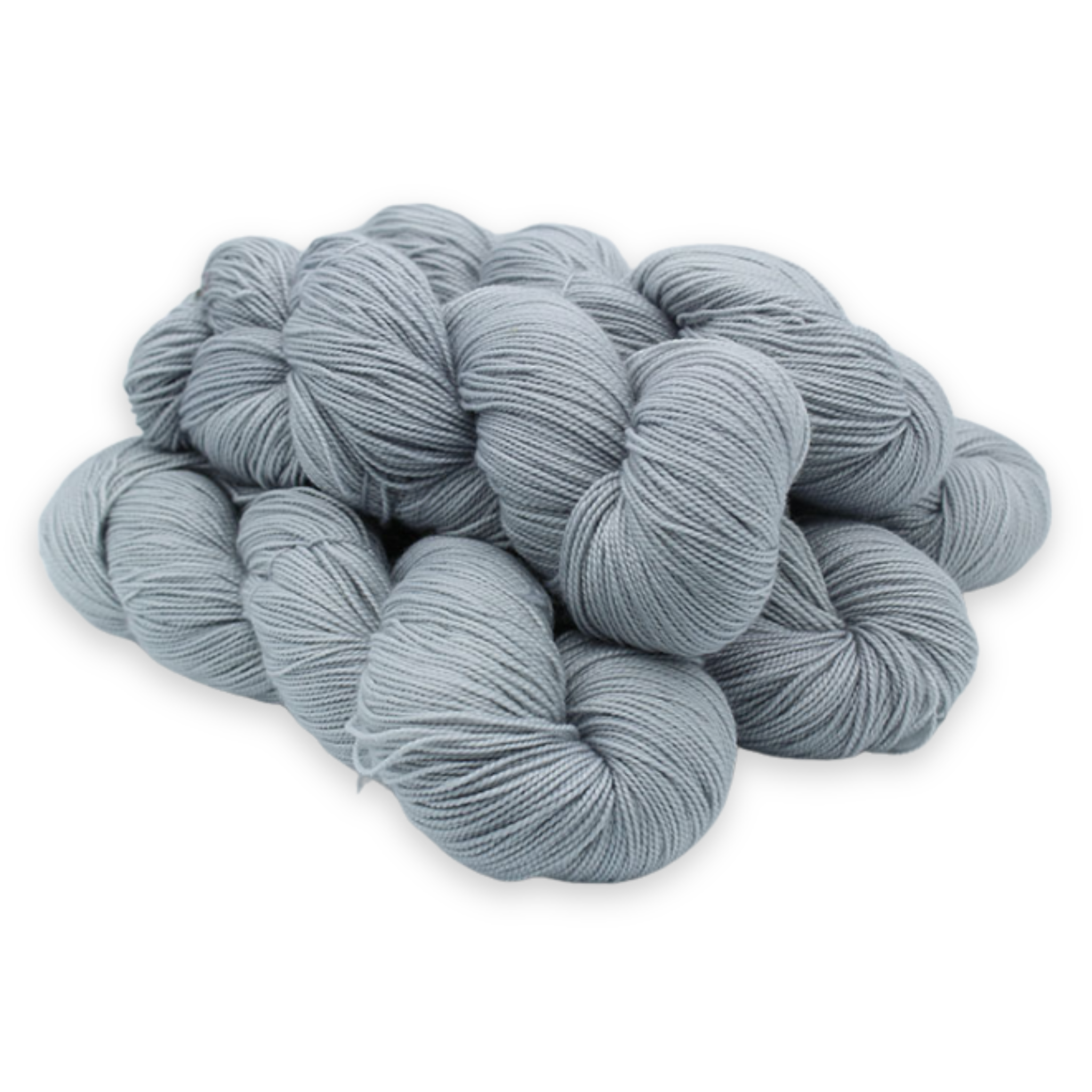 'Grey Onyx' – a cool, sophisticated grey in Baah La Jolla hand-dyed superwash merino fingering yarn from Revolution Fibers.