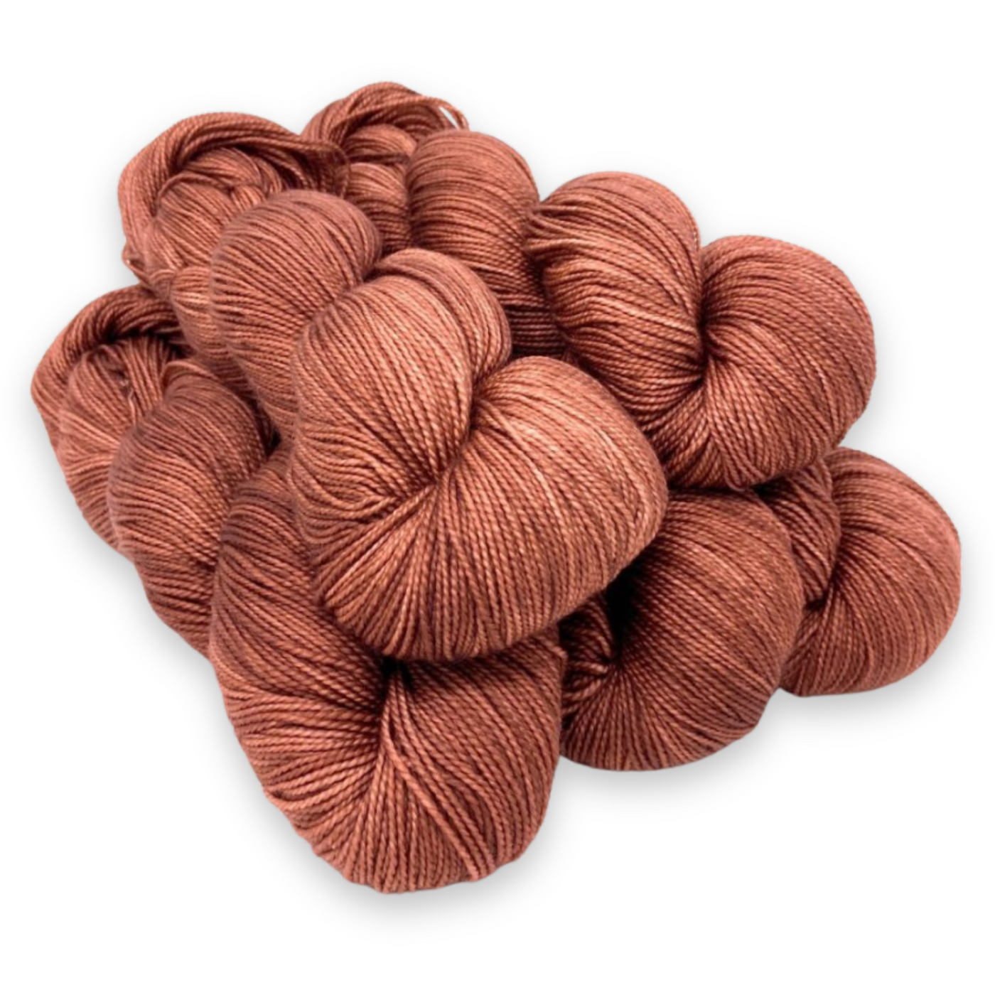 'My Chihuahua Bites' – playful copper-toned Baah La Jolla Yarn in fingering weight superwash merino by Revolution Fibers.