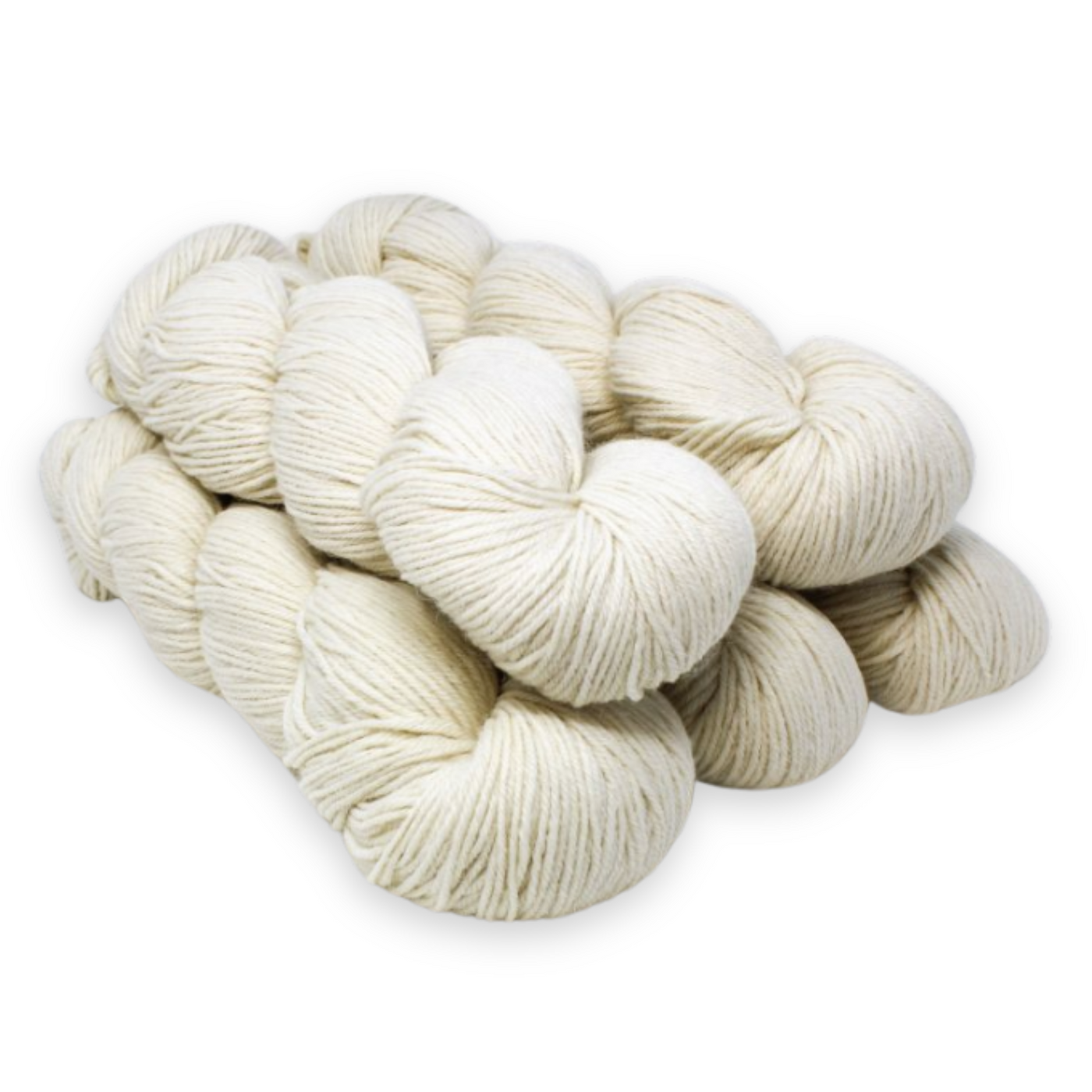 'La Perla' – a warm ivory shade of Revolution Fibers Baah La Jolla Fingering Weight Yarn, hand-dyed in soft superwash merino wool.