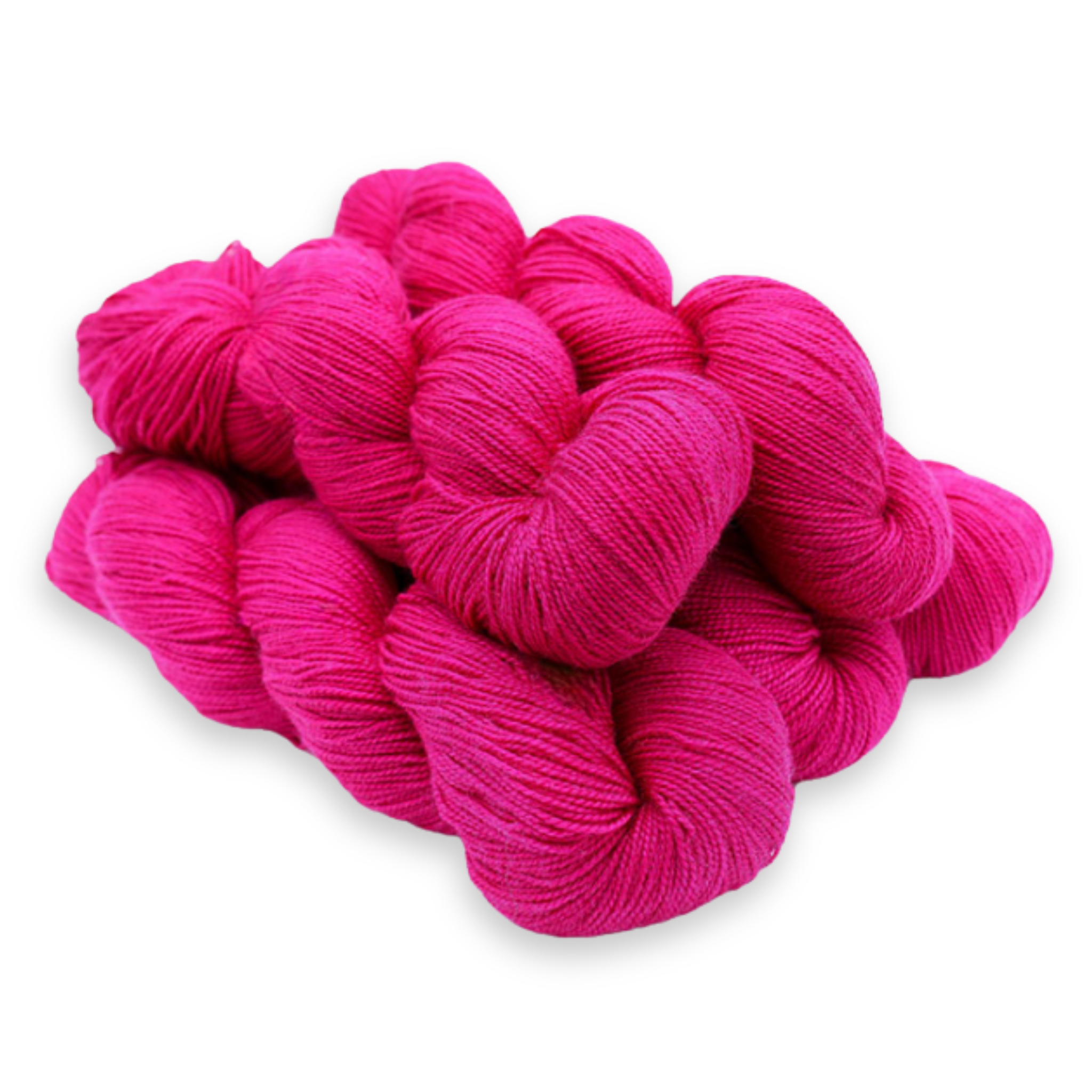 'Pink Tourmaline' – bold hot pink fingering merino yarn in the Baah La Jolla line by Revolution Fibers.