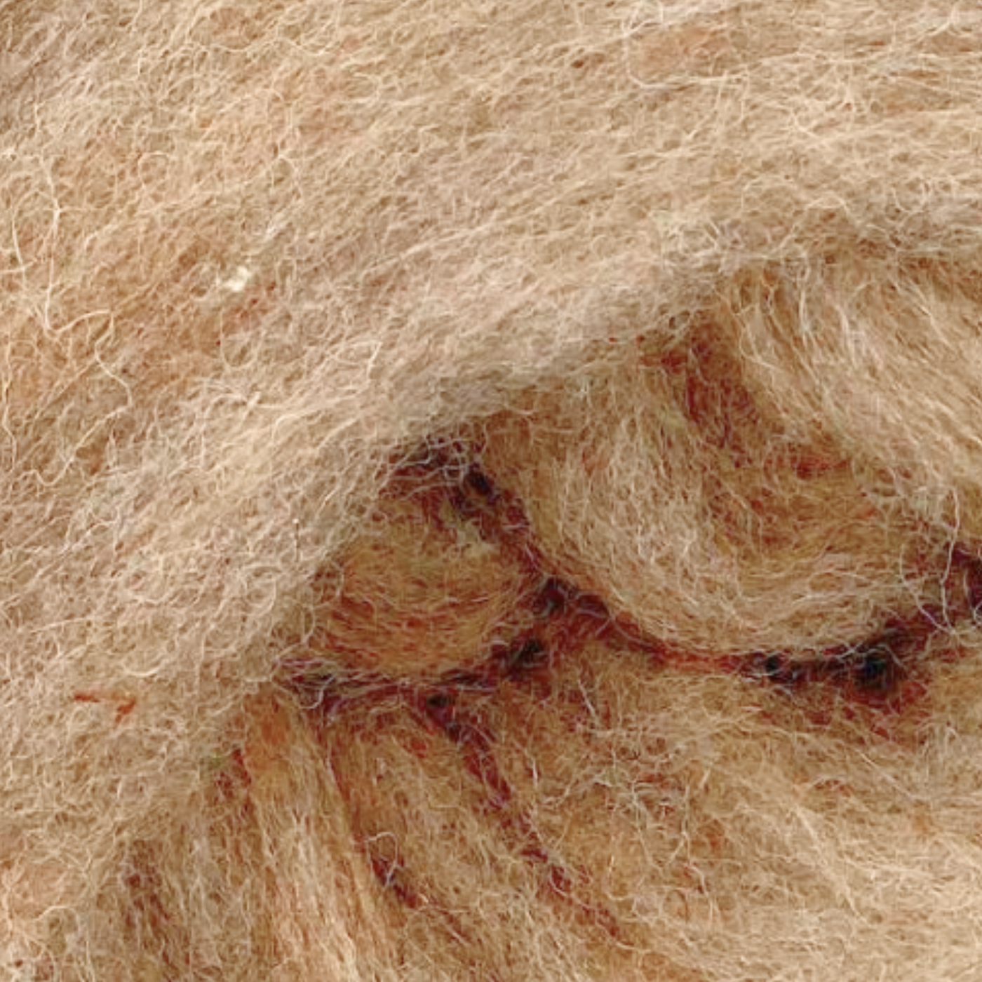 Mouse shade in Autumn Harvest Carded Corriedale Wool Sliver from Revolution Fibers—soft beige fiber for blending and felting animal figures.