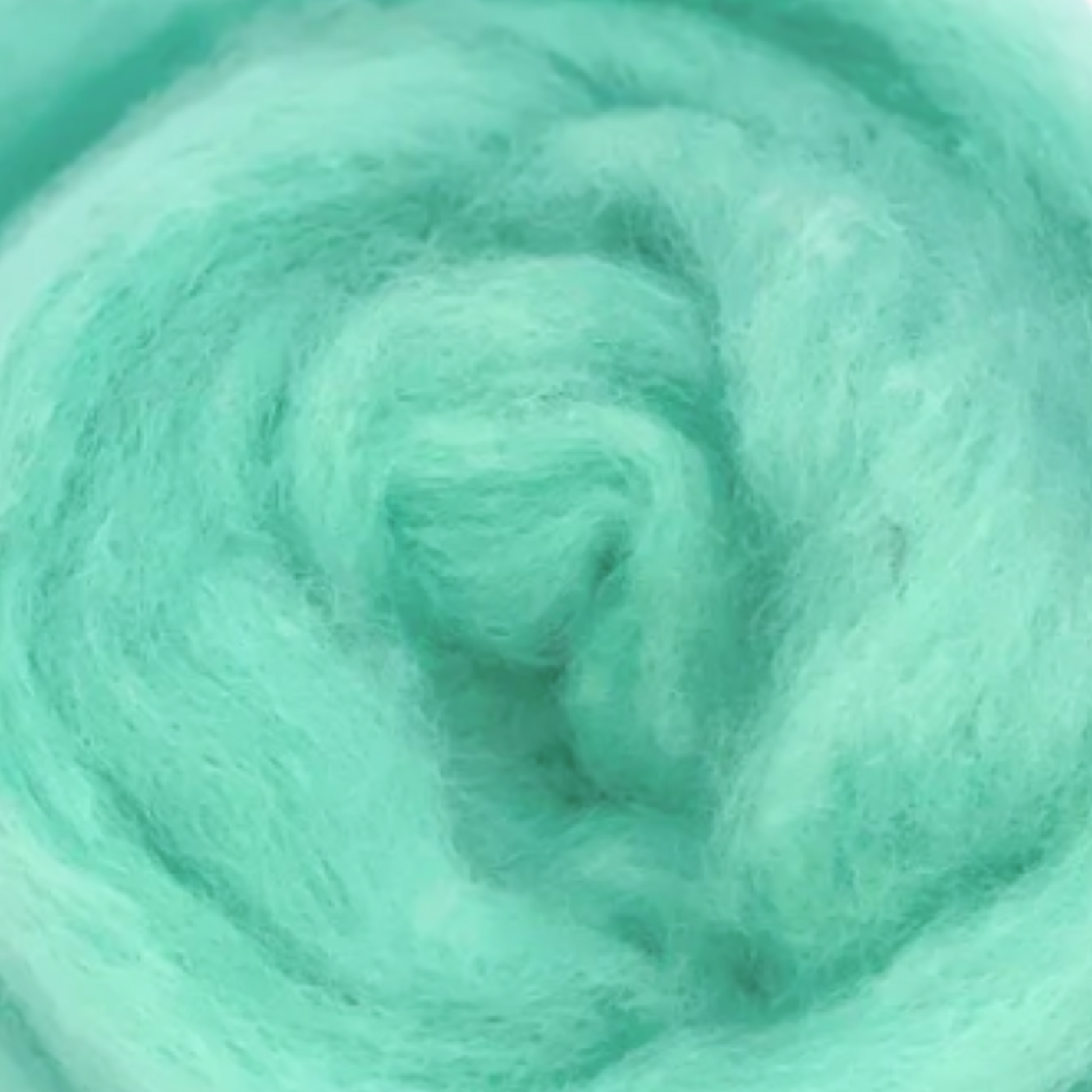 Aqua blue-green colorway, Fairytale Pastels Carded Corriedale Wool Sliver by Revolution Fibers.