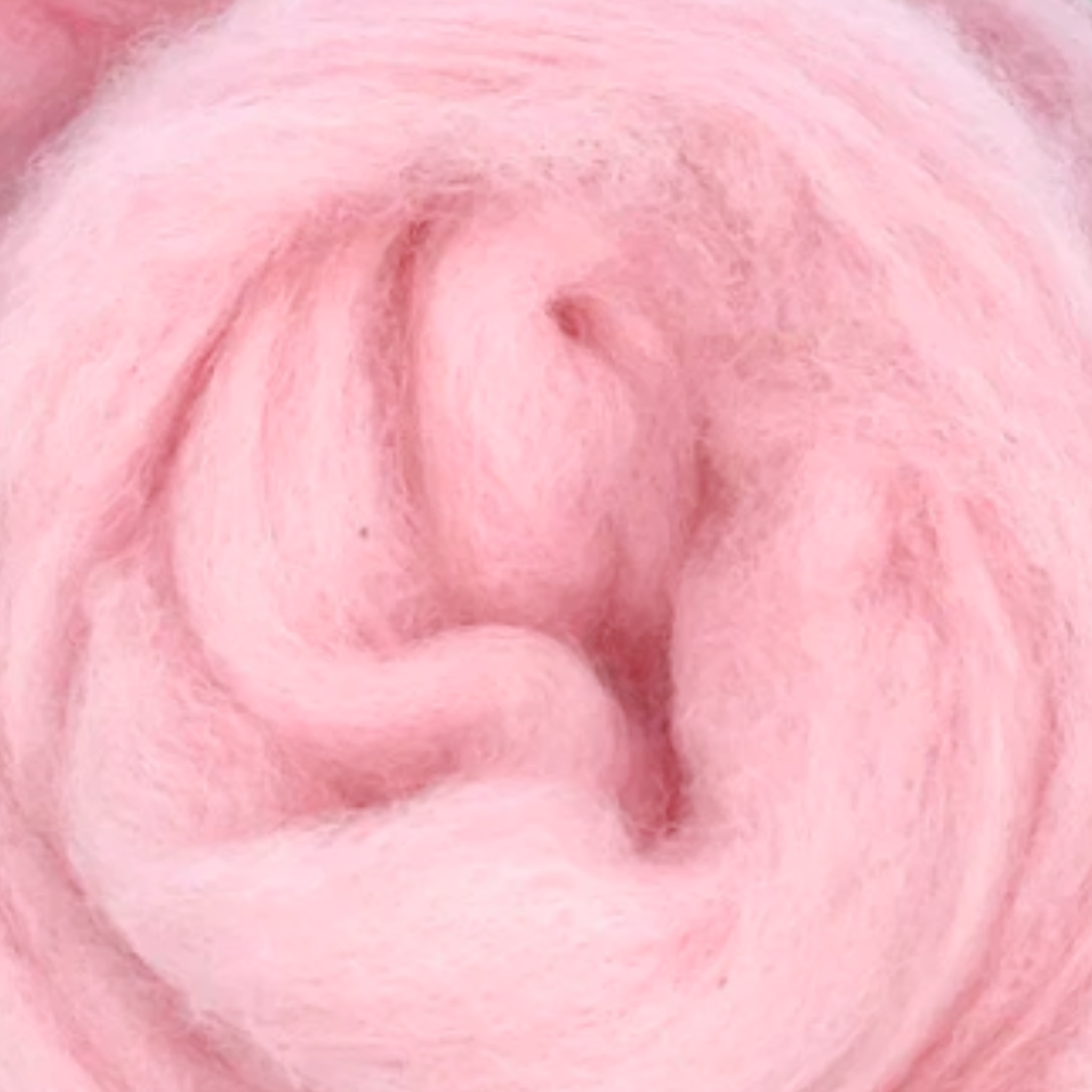Candy Floss pink wool sliver from the Fairytale Pastels Carded Corriedale Variety Pack by Revolution Fibers.