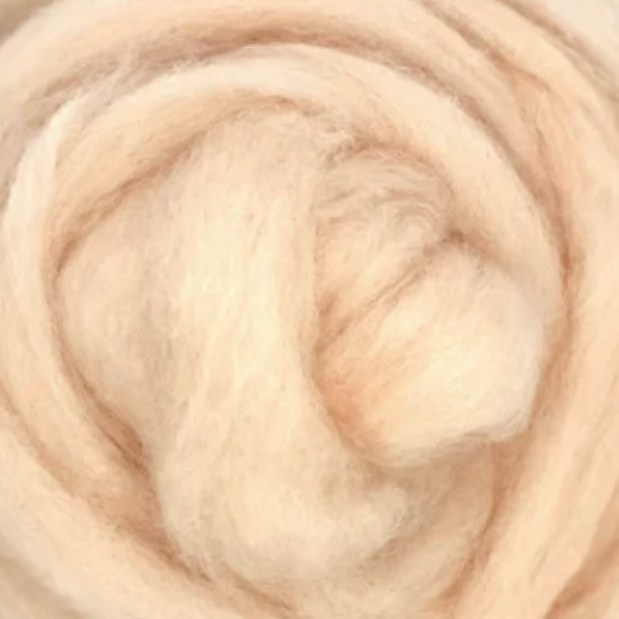 Eggshell colorway from Revolution Fibers Fairytale Pastels Carded Corriedale Wool Sliver Variety Pack, shown in detail.