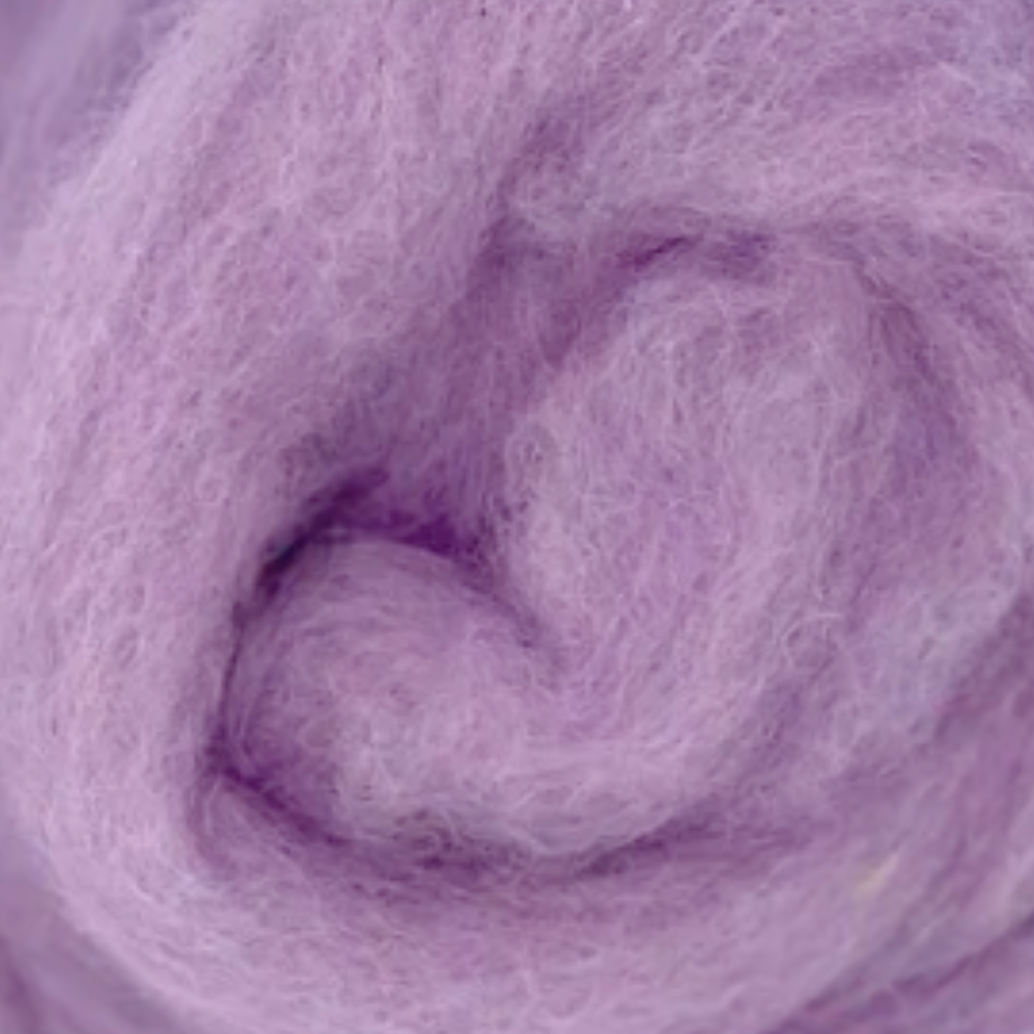 Close-up of Lavender colorway from the Revolution Fibers Fairytale Pastels Carded Corriedale Wool Sliver Pack.