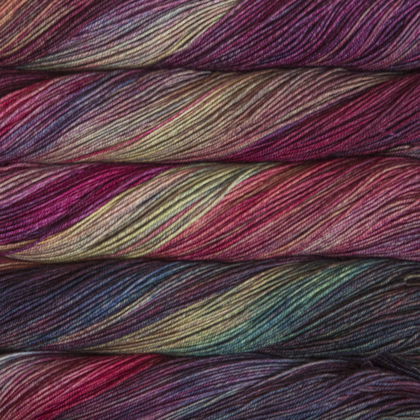 Revolution Fibers Malabrigo Sock Yarn in Aniversario (SW005) – Hand-dyed fingering weight Merino wool.

