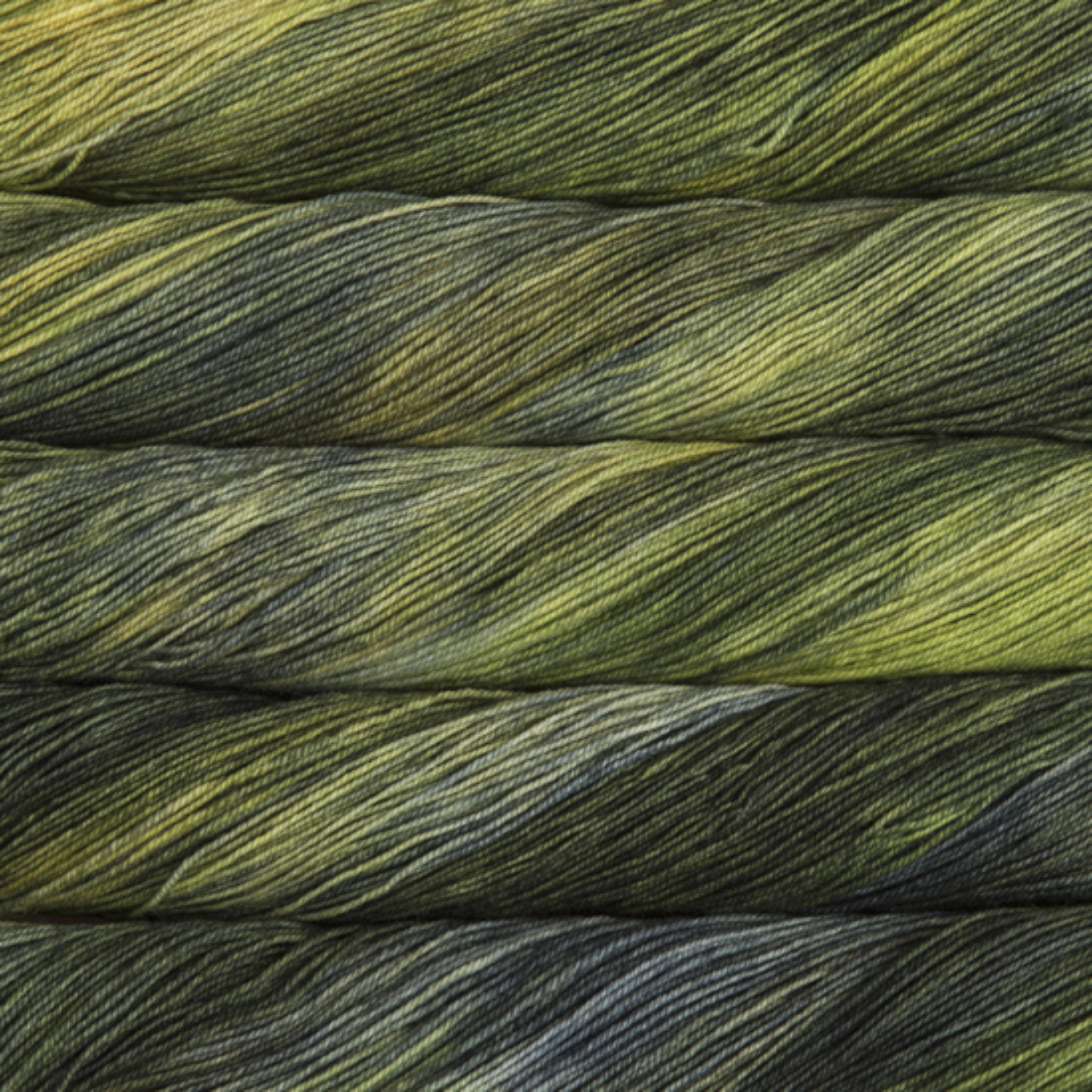 Malabrigo Sock Yarn Ivy SW138 – Olive green hand-dyed Merino fingering yarn by Revolution Fibers.