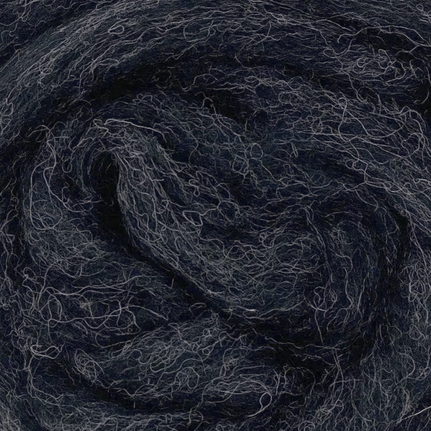 Revolution Fibers Shadowlands Carded Corriedale Wool Sliver – Thunder colorway, single roll of stormy charcoal gray felting and spinning wool.