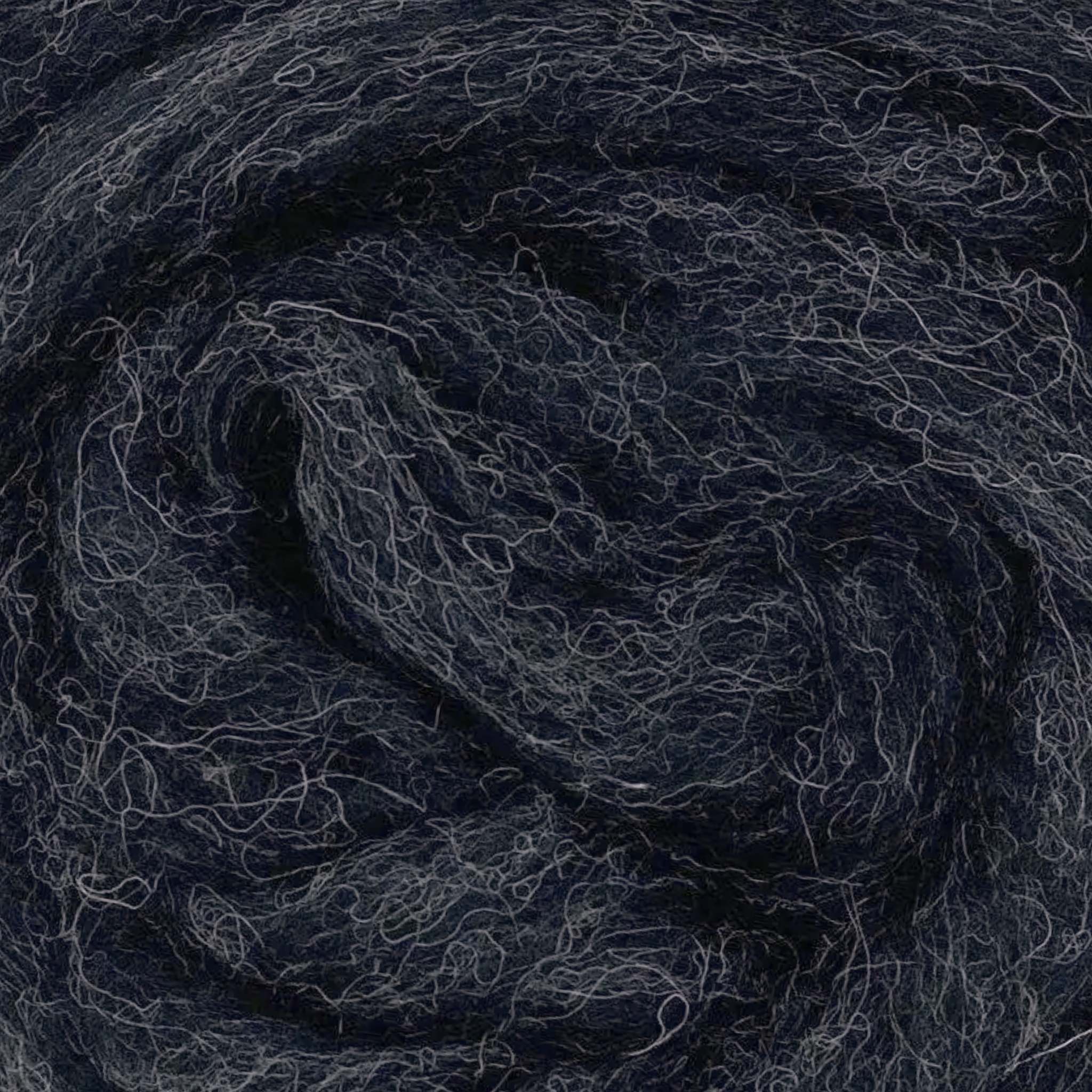 Revolution Fibers Shadowlands Carded Corriedale Wool Sliver – Thunder colorway, single roll of stormy charcoal gray felting and spinning wool.