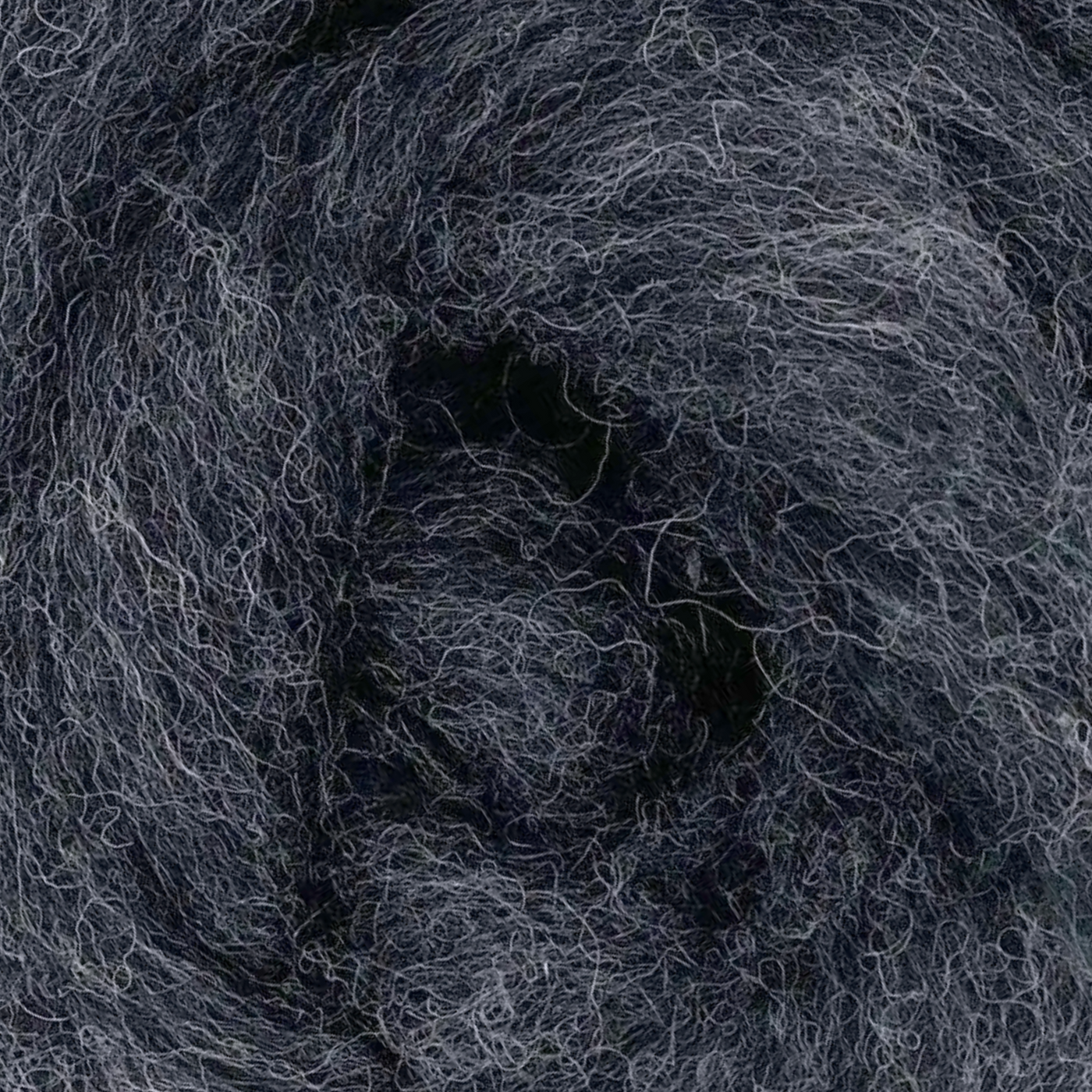 Revolution Fibers Shadowlands Carded Corriedale Wool Sliver – Windstorm colorway, single roll of deep heathered gray wool fiber for felting, spinning, and fiber art.