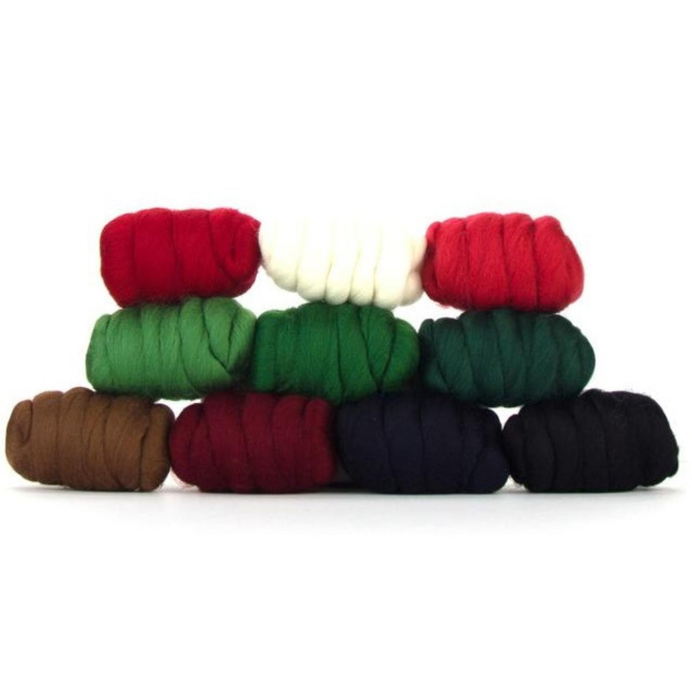 Mixed Merino Wool Variety Pack | Holiday Cheer (Multicolored) 250 Grams, 23 Micron-Wool Roving-Revolution Fibers-Revolution Fibers