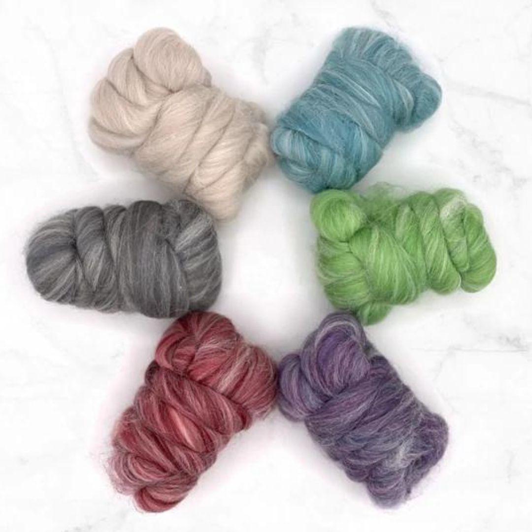 Cascade Range Variety Pack | 6 Super Soft, Luxurious Blended Colors-Wool Roving-Revolution Fibers-Revolution Fibers