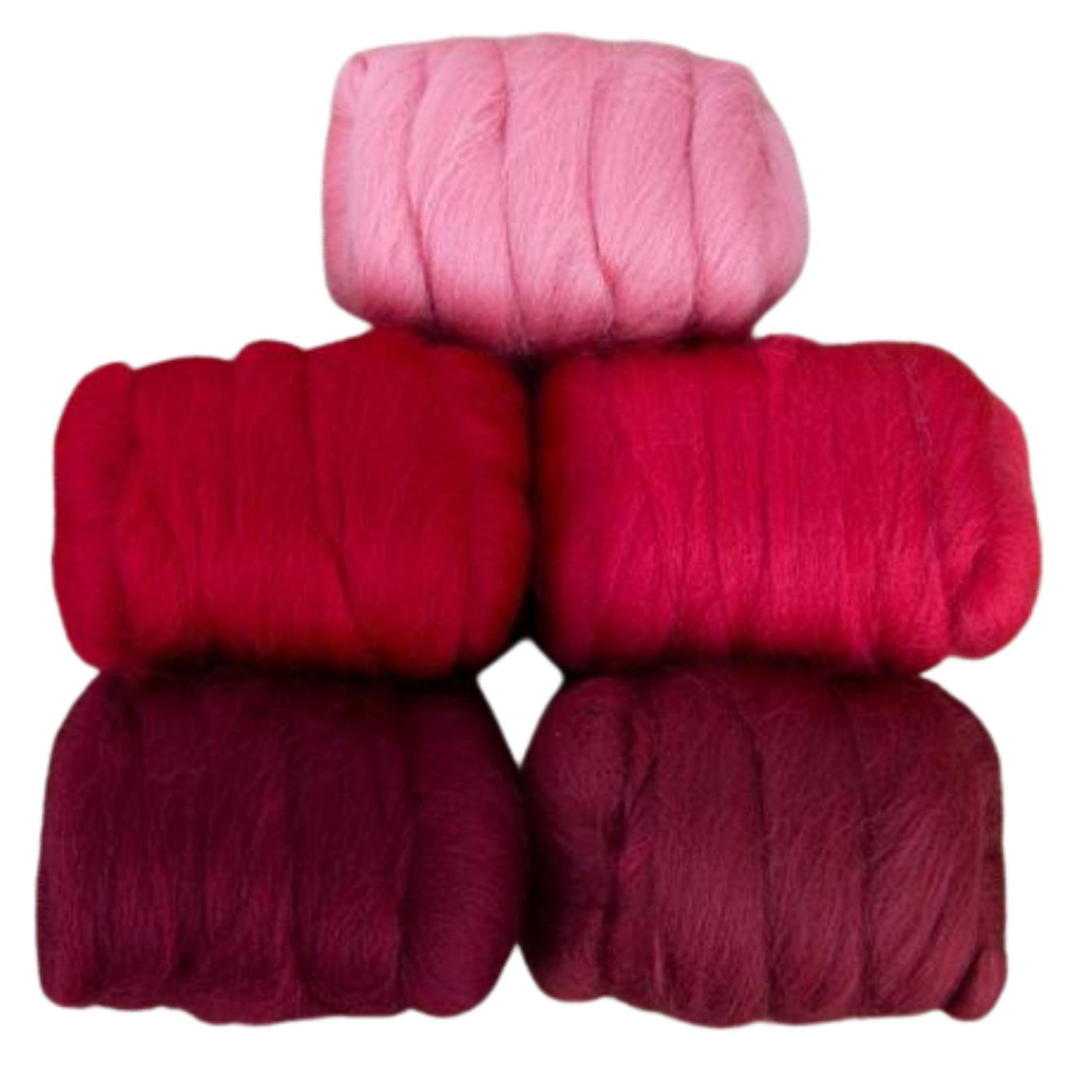 Mixed Merino Wool Variety Pack | Wondrous Reds (Reds) 250 Grams, 23 Micron-Wool Roving-Revolution Fibers-Revolution Fibers