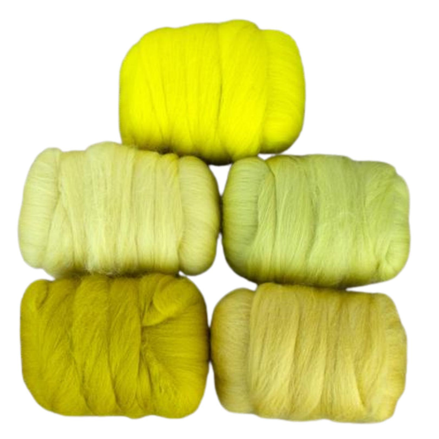 Mixed Merino Wool Variety Pack | Lemon Drop (Yellows) 250 Grams, 23 Micron-Wool Roving-Revolution Fibers-Revolution Fibers