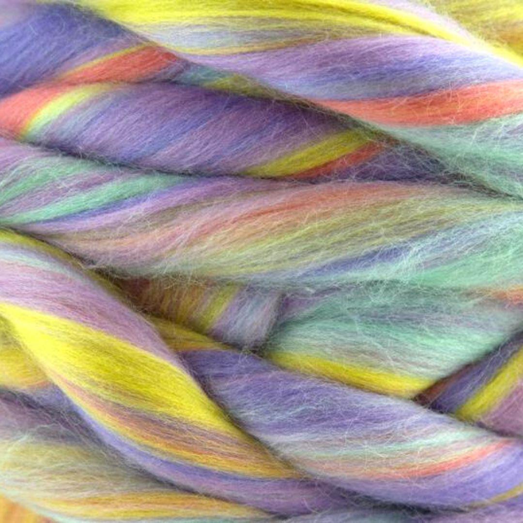 Cotton Candy Merino Wool Blend | 8 Ounces of Luxuriously Soft Multicolored Merino Wool Top-Wool Roving-Revolution Fibers-Revolution Fibers