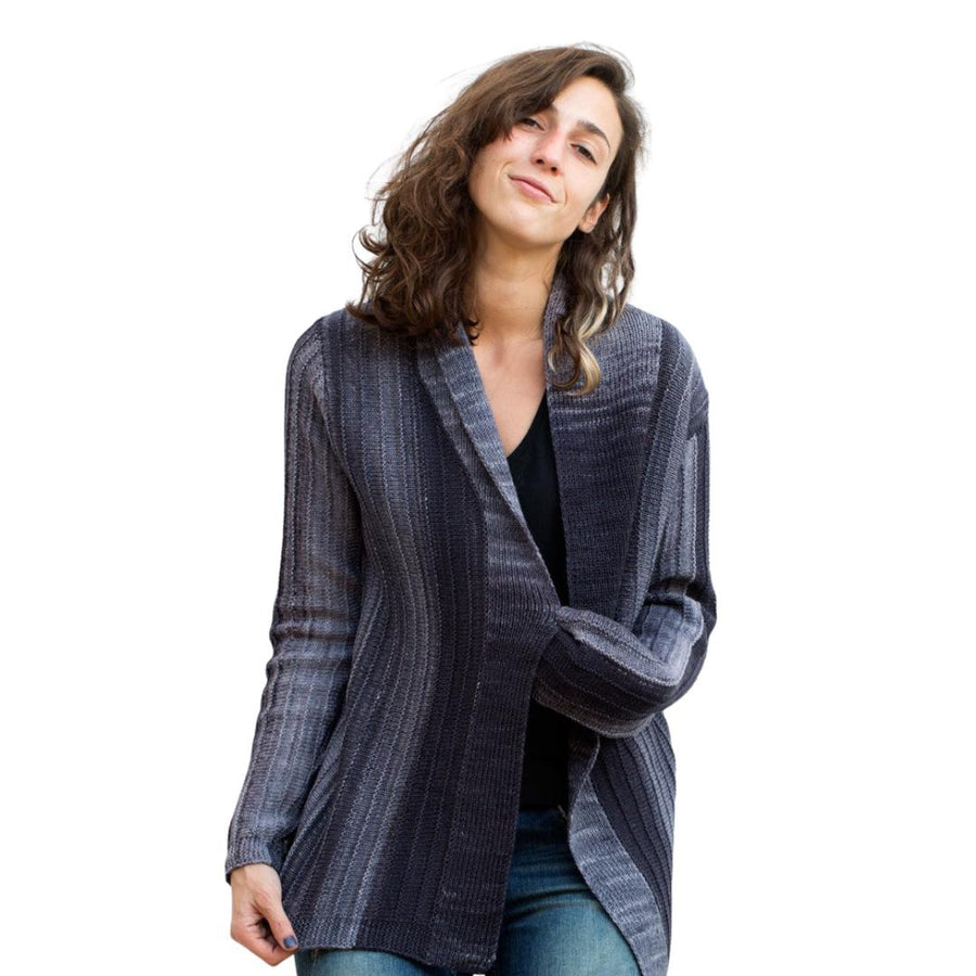 Monokrom Cardigan Kit | Fingering Weight-Knitting Kits-Urth Yarns-32-3051-Revolution Fibers