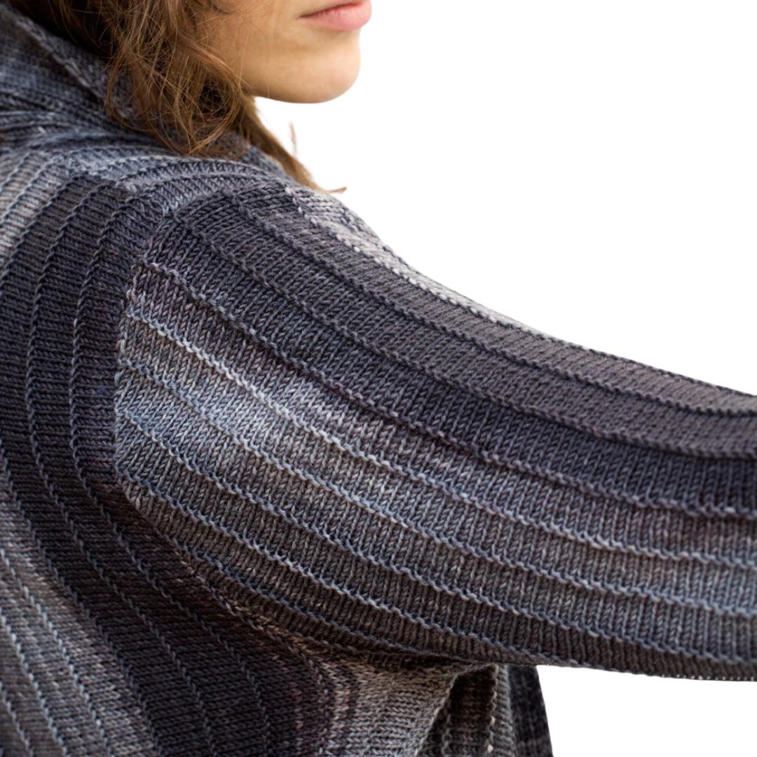 Monokrom Cardigan Kit | Fingering Weight-Knitting Kits-Urth Yarns-32-3051-Revolution Fibers