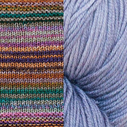 Austra's Boot Cuffs & Wrist Warmers | Fingering Weight-Knitting Kits-Urth Yarns-3019 + Cosmic Purple Carrot-Revolution Fibers