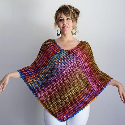 Eyelet Poncho Pattern - Uneek Worsted-Knitting Patterns-Urth Yarns-Revolution Fibers