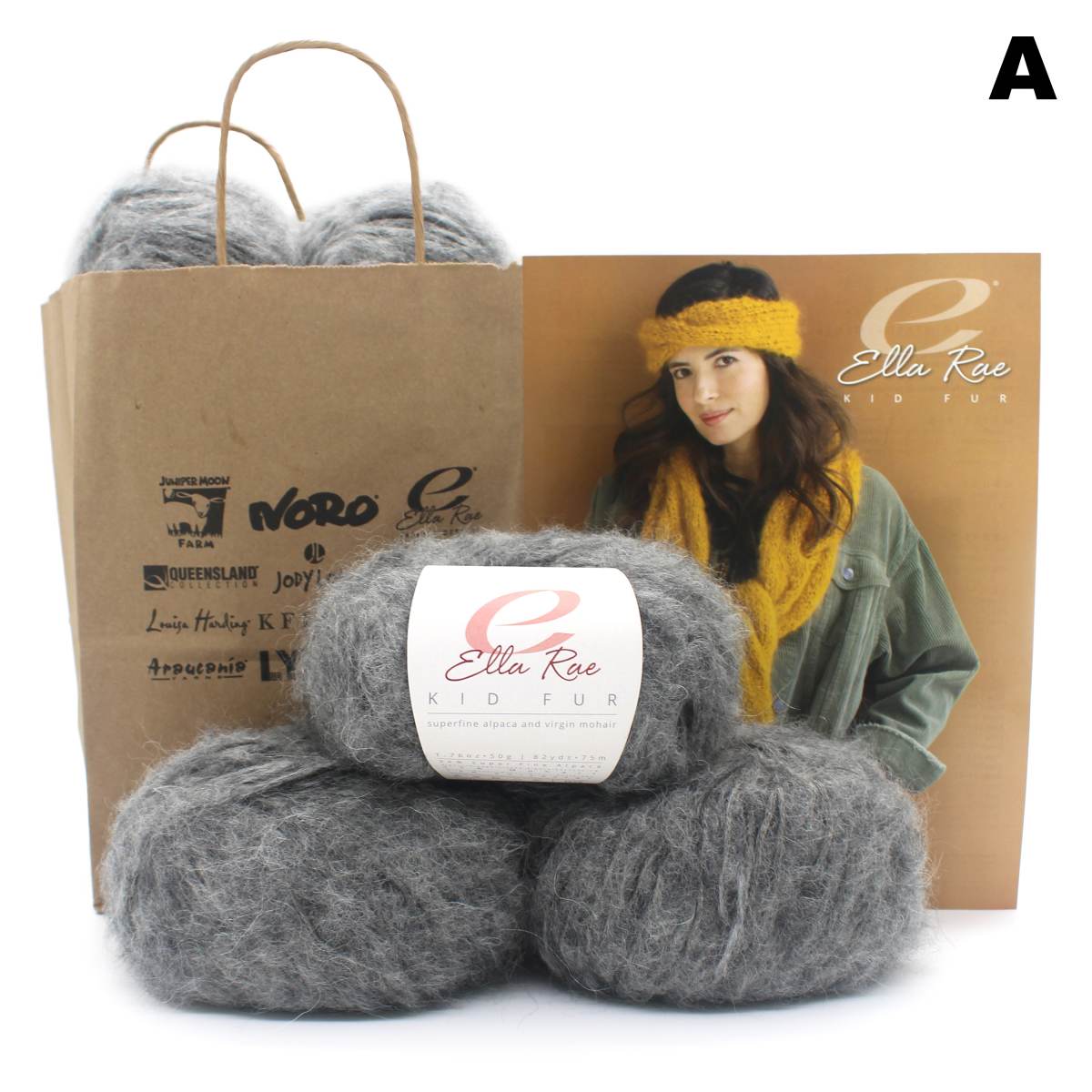 Margery Oversized Scarf & Headband Kit Gray