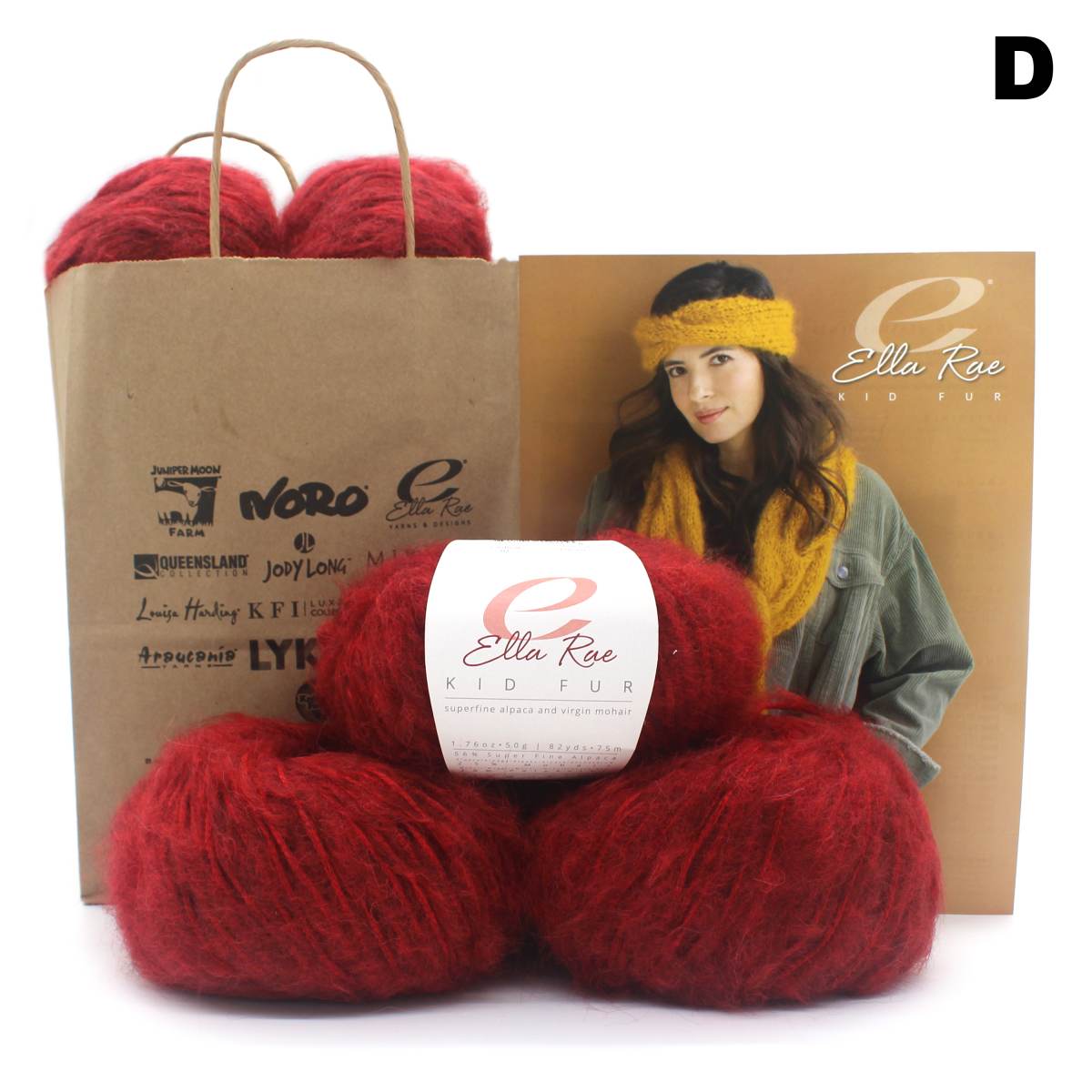 Margery Oversized Scarf & Headband Kit Red