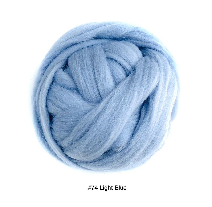 Polish Merino Wool Top - Light Blue-Wool Roving-Kromski-8 Ounces-Revolution Fibers