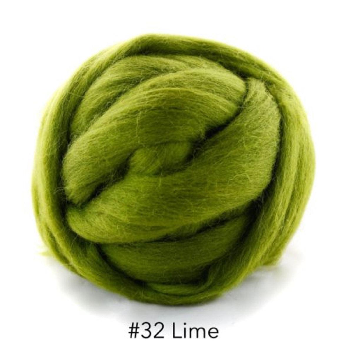 Polish Merino Wool Top - Lime-Wool Roving-Kromski-8 Ounces-Revolution Fibers