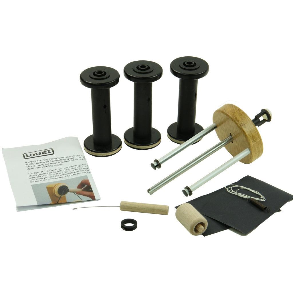 Louet Victoria Spinning Wheel | High Speed Bobbin Set | Oak & Beech Wood-Bobbin-Louet-Oak Wood S96-Revolution Fibers